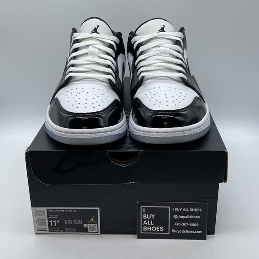 Size 11.5 - Jordan 1 Low SE Concord Black White Leather (DV1309-100)