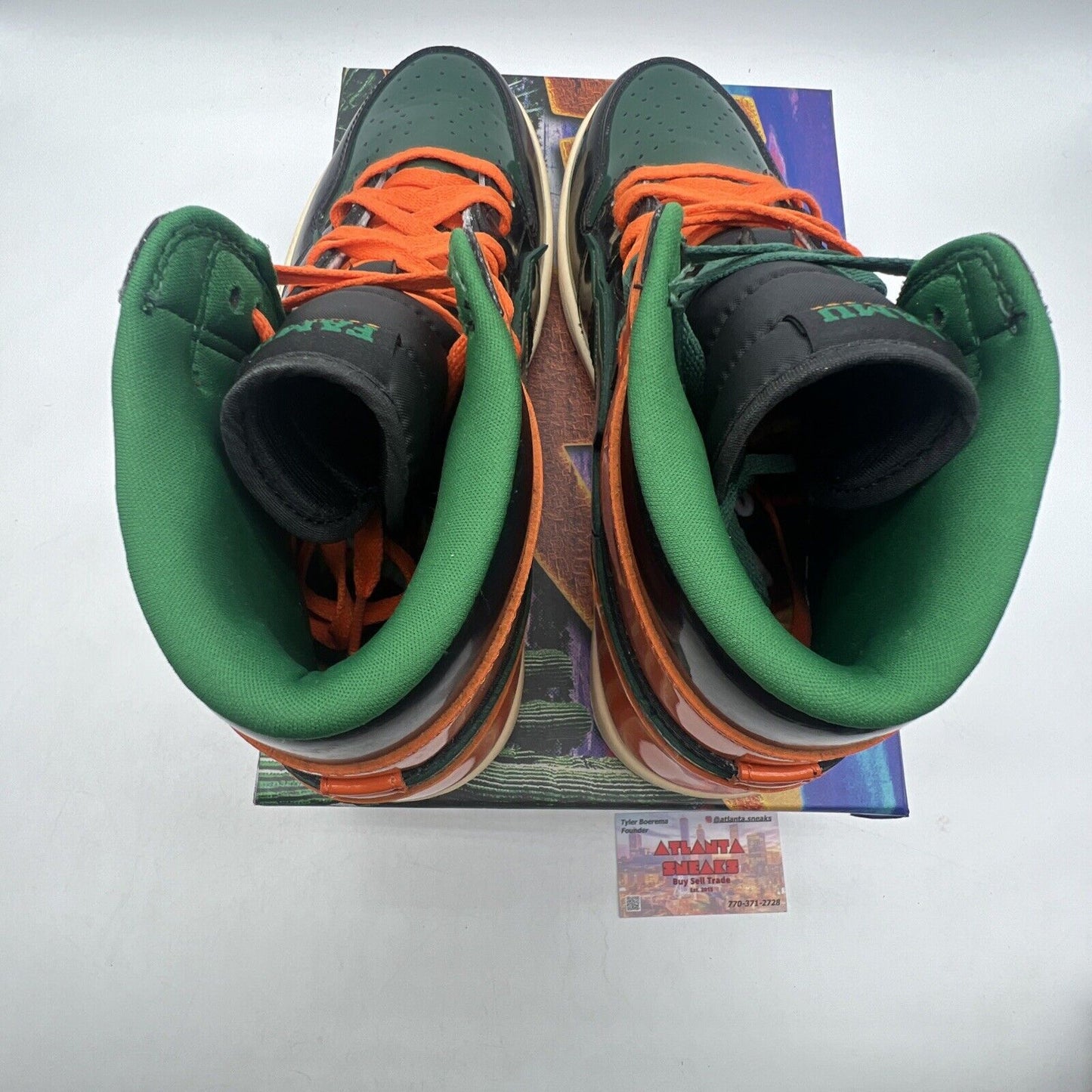 Size 12-Reves Paris x Air Kiy ‘85 Hi FAMU EDITION BRAND NEW Deadstock BLK/GRN/OR