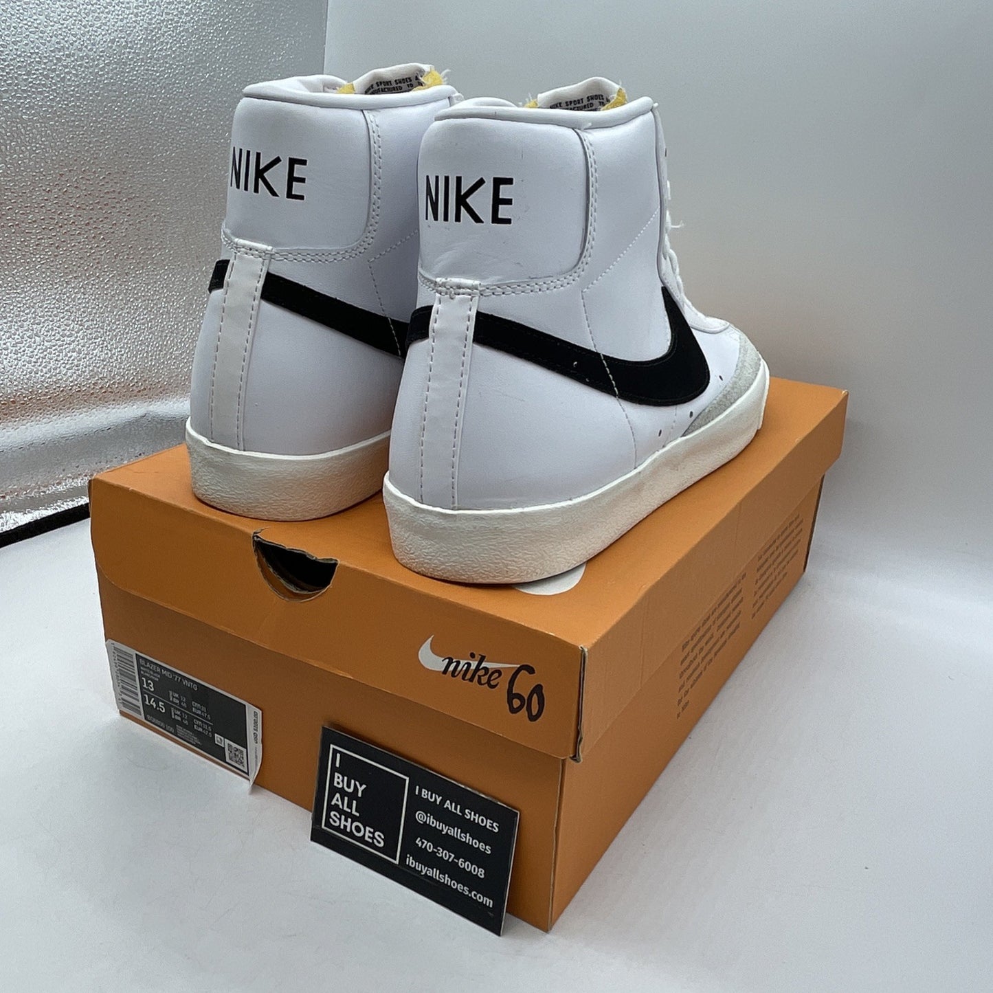 Size 13 - Nike Blazer Mid 77 Vintage White Black 2019 (BQ6806-100)