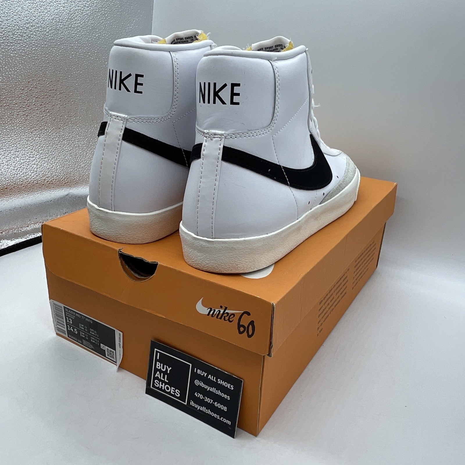 Size 13 - Nike Blazer Mid 77 Vintage White Black 2019 (BQ6806-100)
