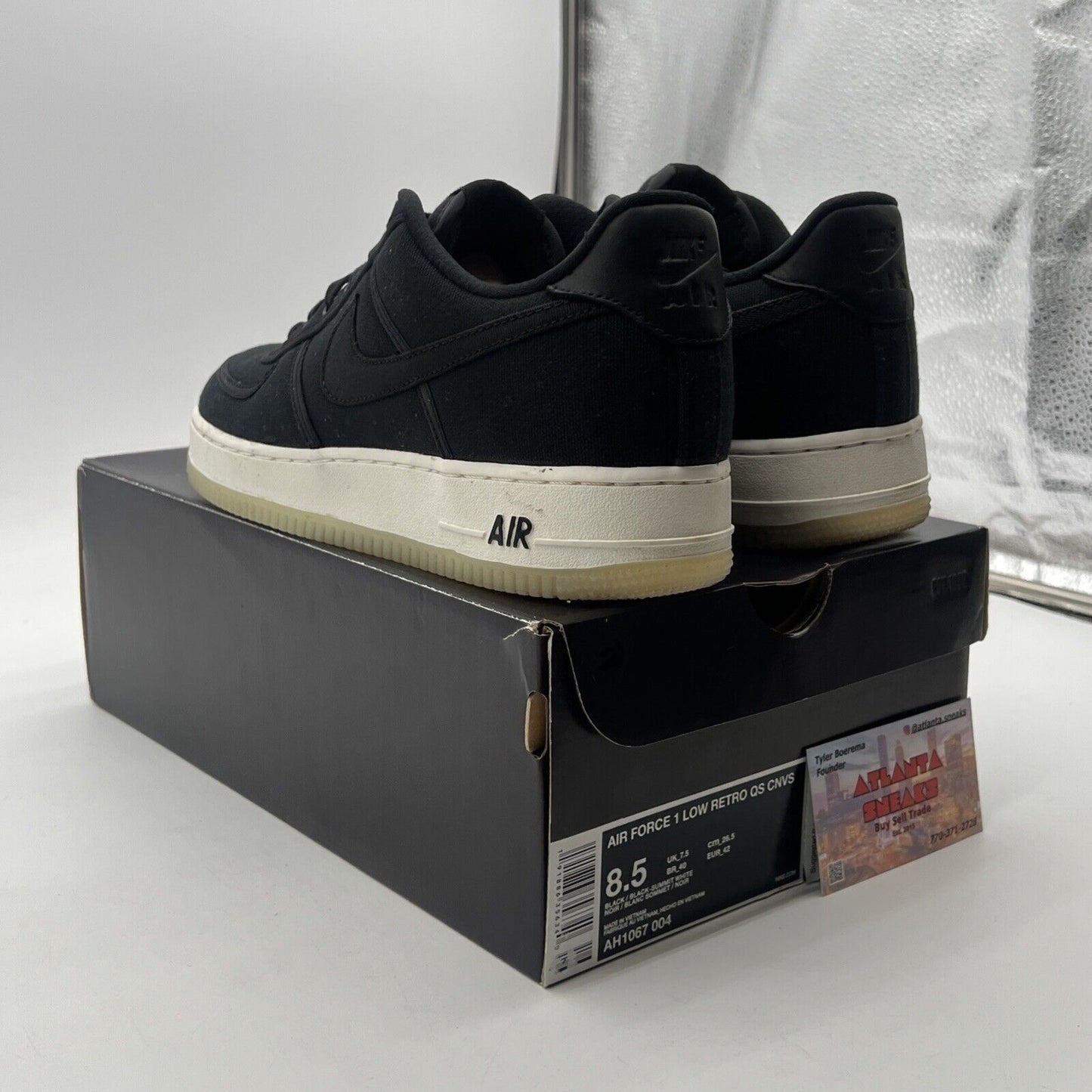 Size 8.5 - Nike Air Force 1 Retro QS Low Black (AH1067-004)