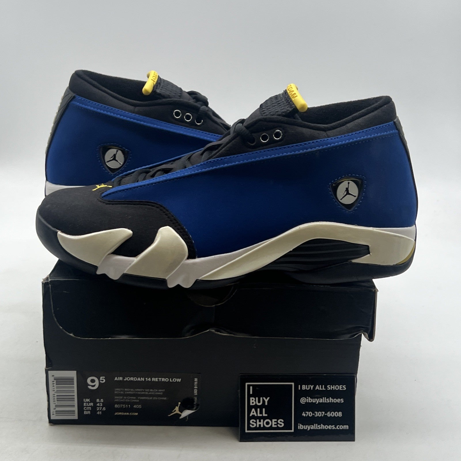 Size 9.5 - Air Jordan 14 Retro 2015 Low Laney (807511-405)