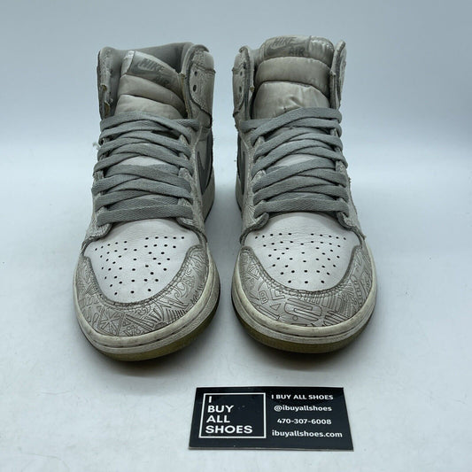 Size 9 - Air Jordan 1 Retro OG High Laser Grey White Leather (705289-100)