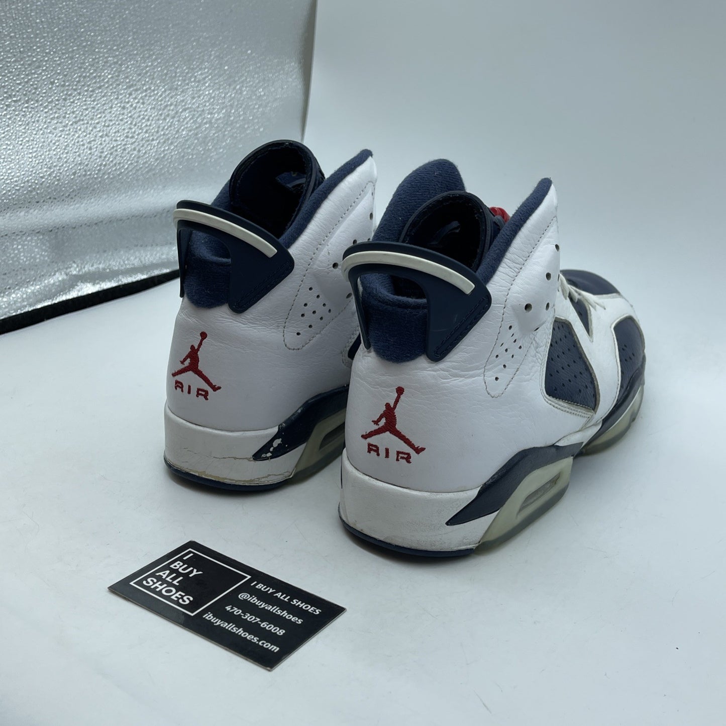 Size 11.5 - Air Jordan 6 Retro 2012 Olympic White Blue Leather (384664-130)