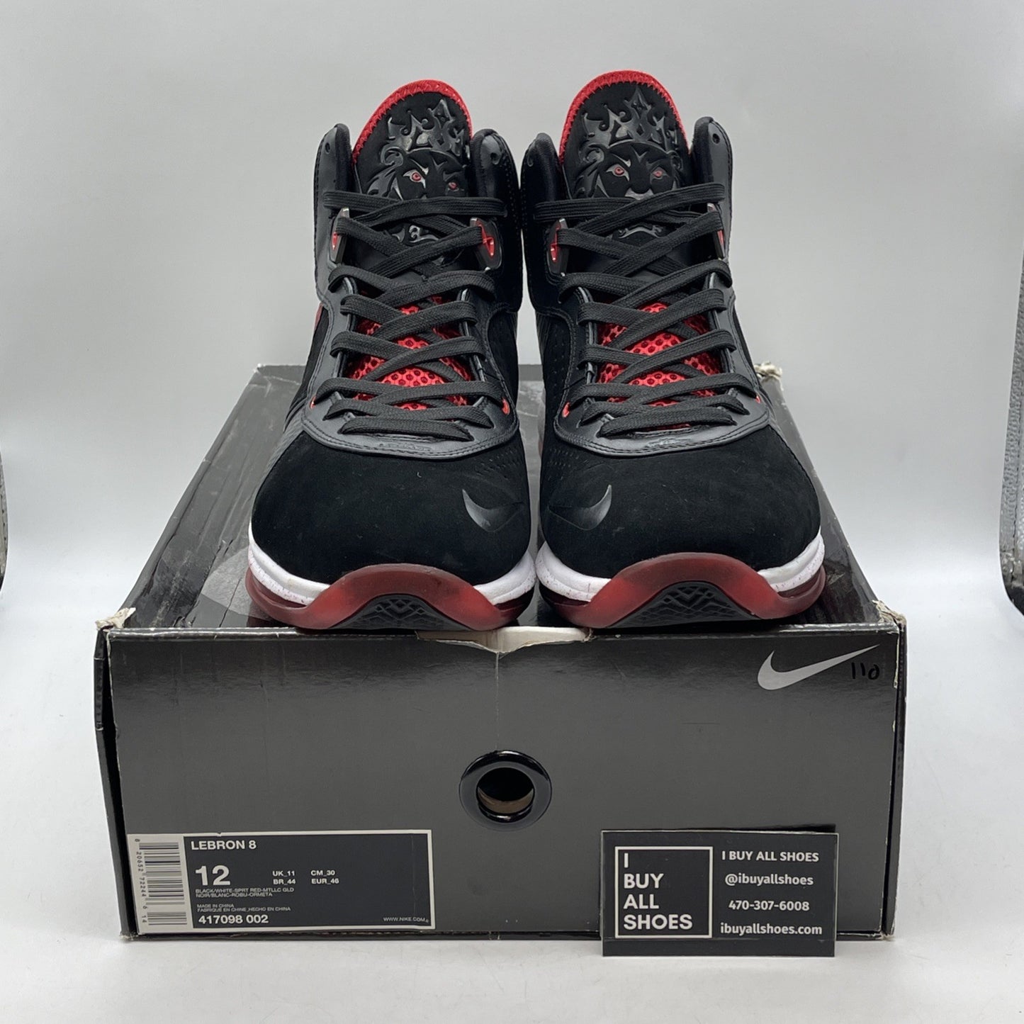 Size 12 - Nike LeBron 8 Bred (417098-002)