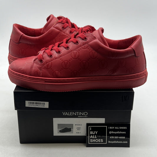 Size 7 - VALENTINO BY MARIO VALENTINO Jimmy Logo Monogram Leather Sneakers