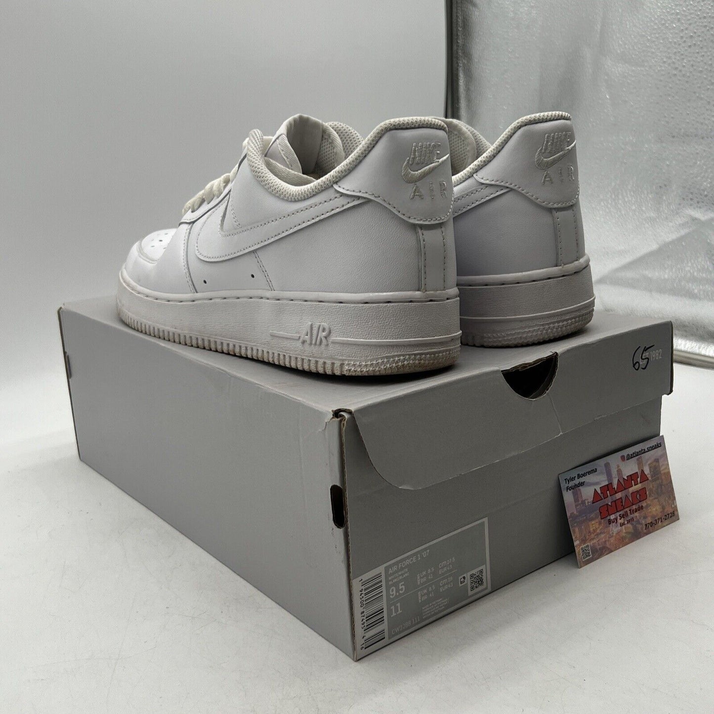 Size 9.5 - Nike Air Force 1 '07 Low Triple White Leather (CW2288-111)