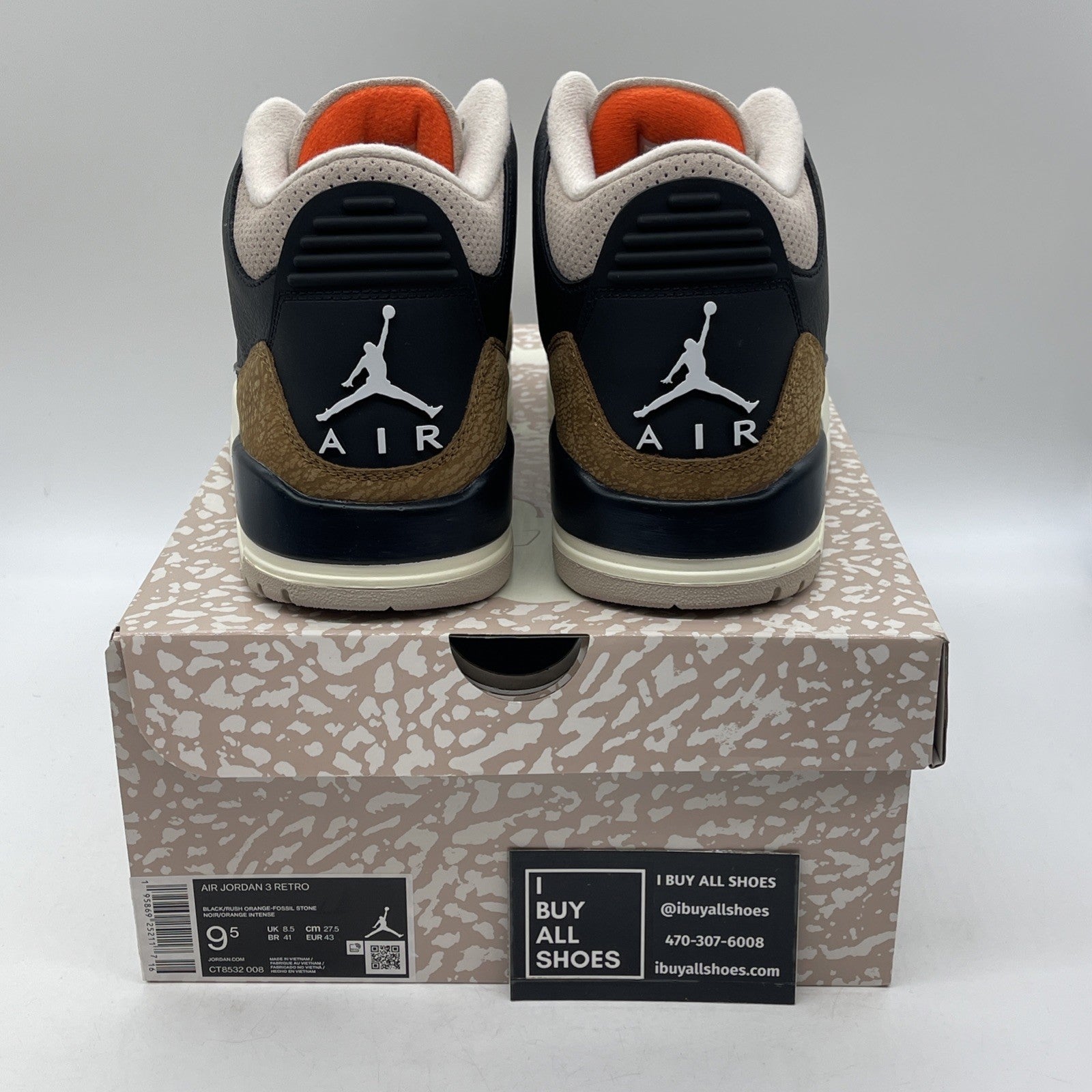 Size 9.5 - Air Jordan 3 Retro Mid Desert Elephant Suede Leather (CT8532-008)