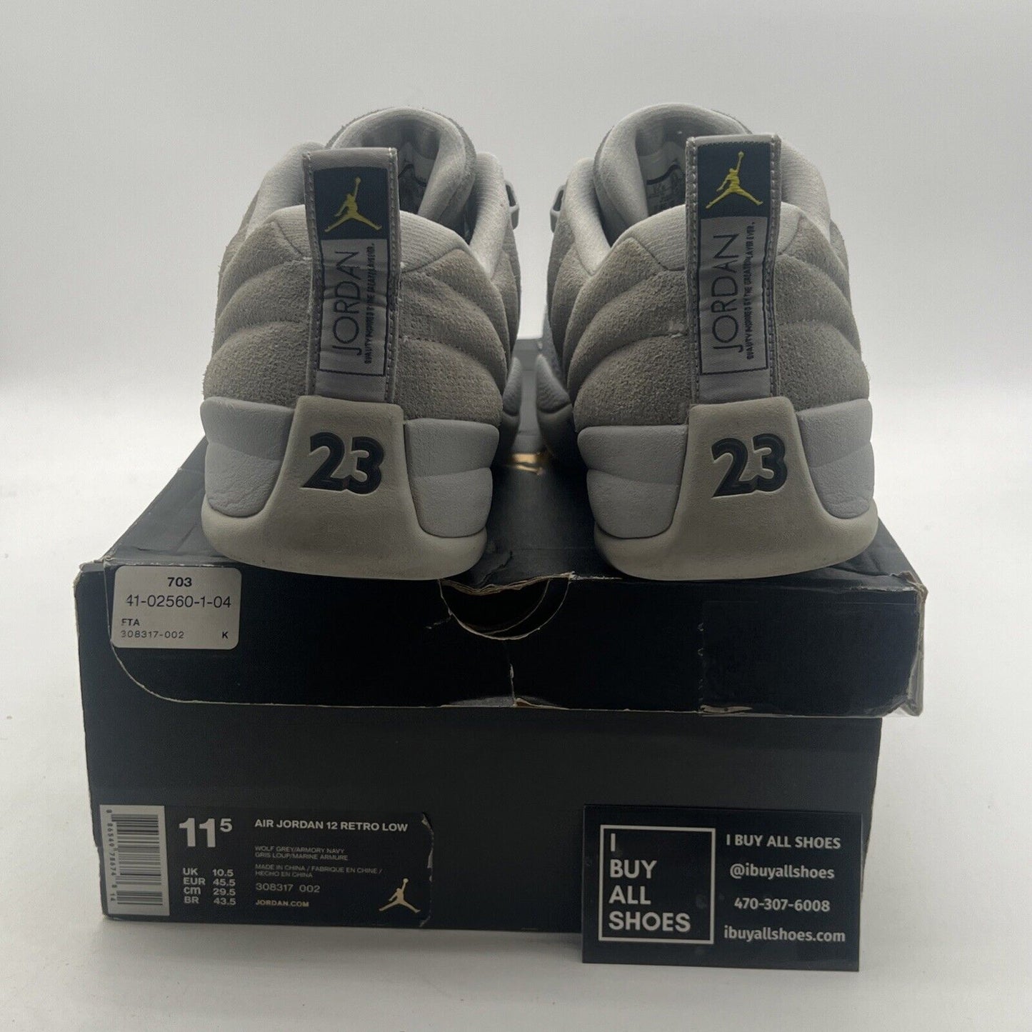 Size 11.5 - Air Jordan 12 Retro Low Wolf Grey (308317-002)