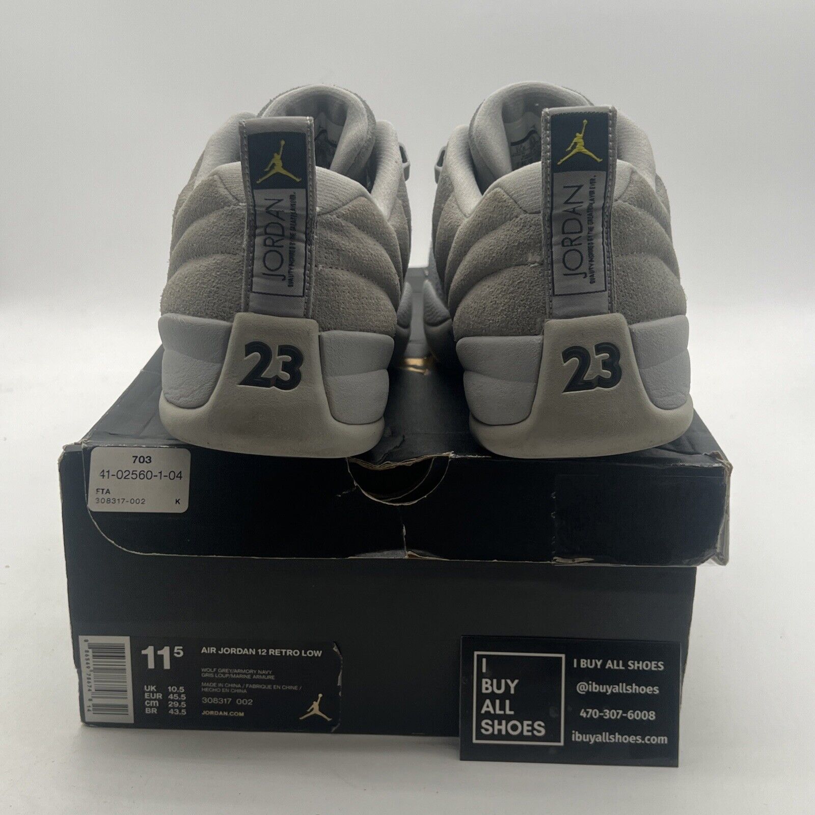 Size 11.5 - Air Jordan 12 Retro Low Wolf Grey (308317-002)