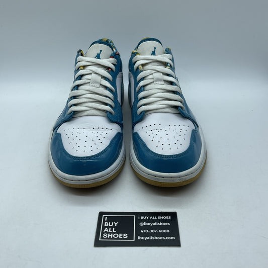 Size 10.5 - Nike Air Jordan 1 Low SE Barcelona Blue White Leather (DC6991-400)