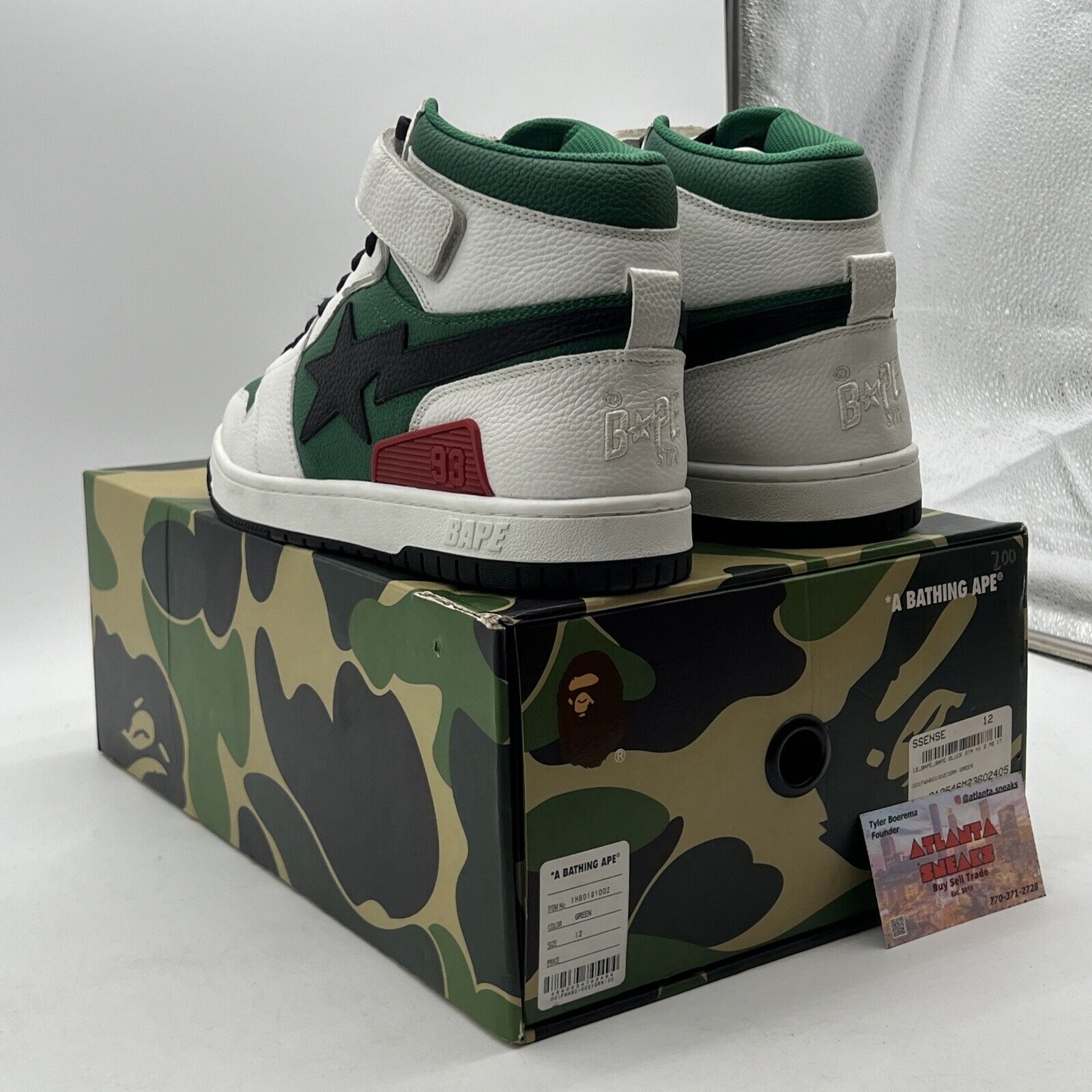 Size 12 - Bape block sta hi green white Style (1H8019002)