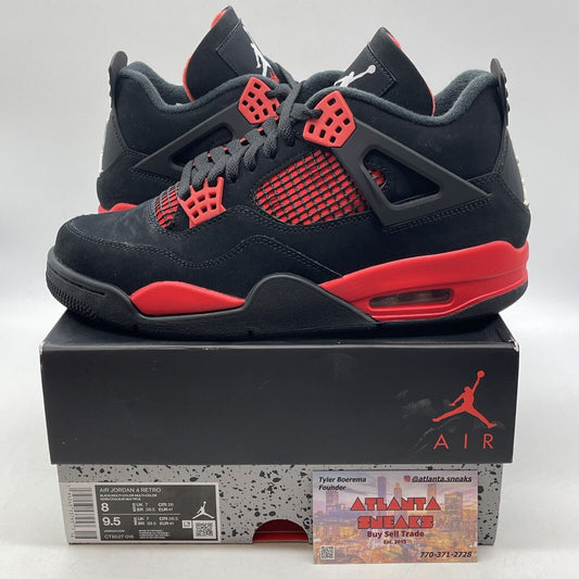 Size 8 - Jordan 4 Retro Mid Red Thunder Black White Red Suede (CT8527-016)