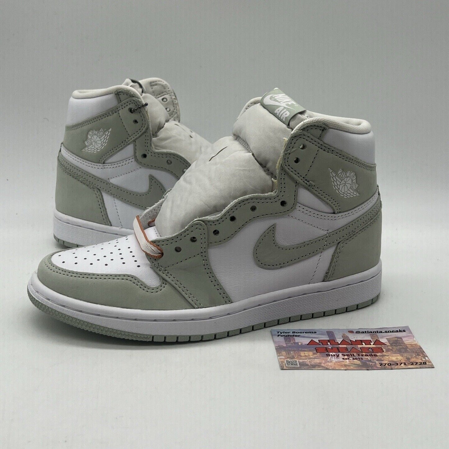 Size 5.5 - Air Jordan 1 Retro OG Seafoam W White Leather Brand New DS