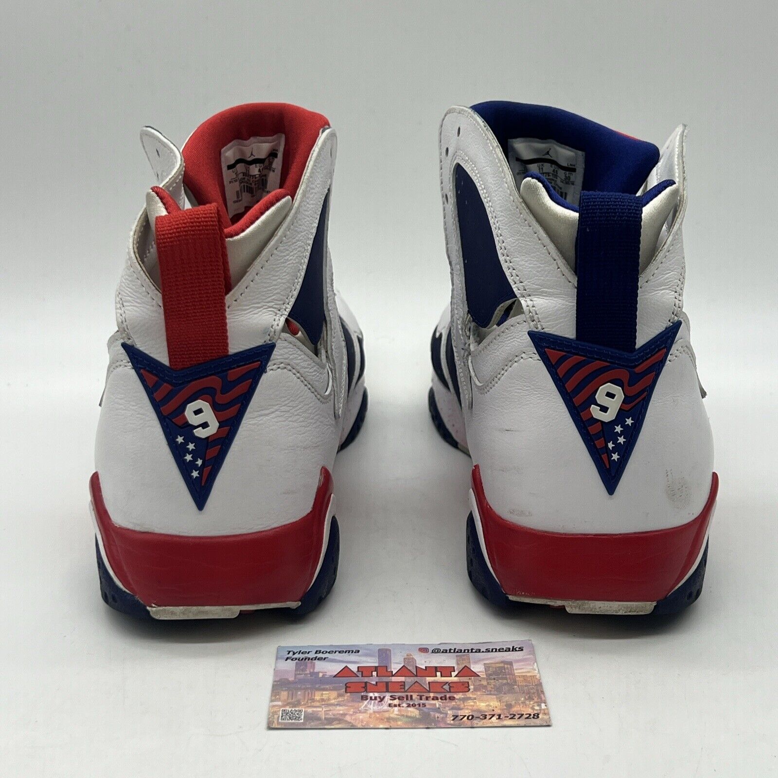 Size 12 - Air Jordan 7 Retro Tinker Alternate Navy Blue Red White Leather Used