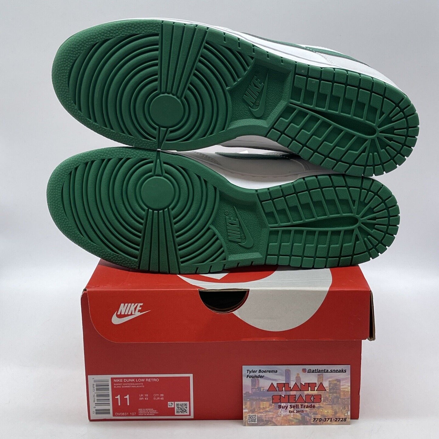 Size 11 - Nike Dunk Low Summit White Malachite Green Leather (DV0831-107)