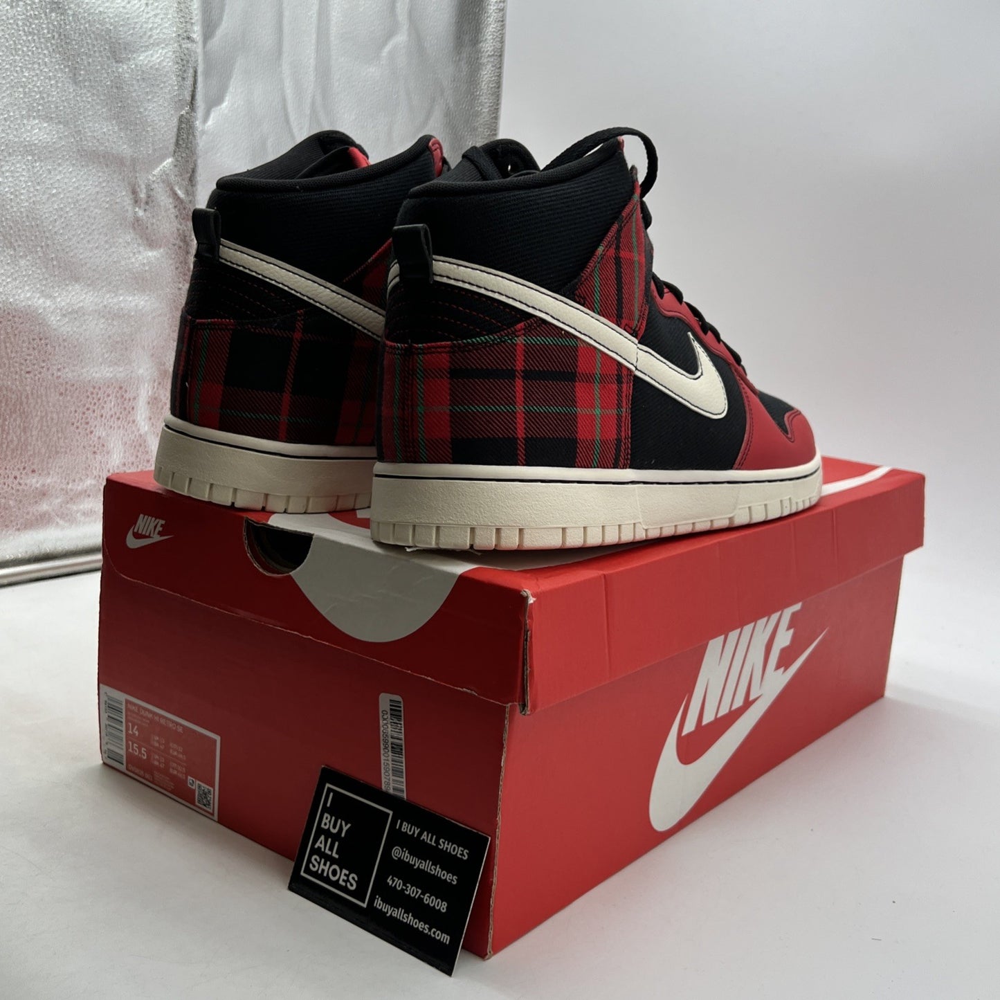 Size 14 - Nike Dunk SE High Tartan Plaid (DV0826-001)