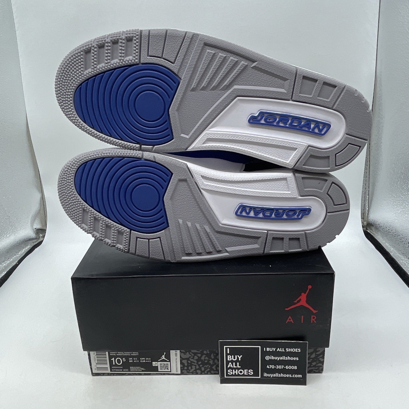 Size 10.5 - Air Jordan 3 Retro Varsity Royal 2020 (CT8532-400)