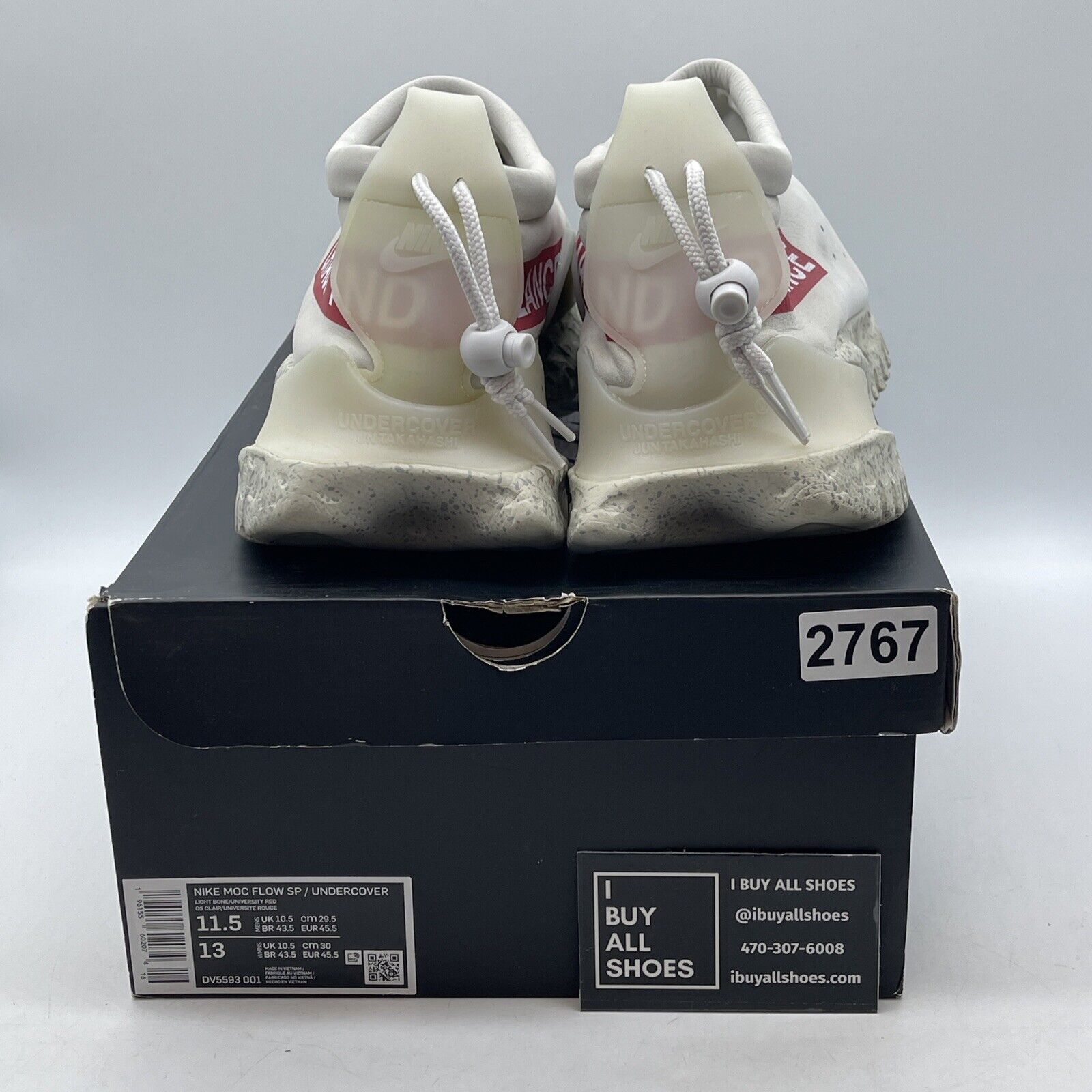 Size 11.5 - Nike Undercover x Moc Flow SP Light Bone White Red Suede (DV5593-001