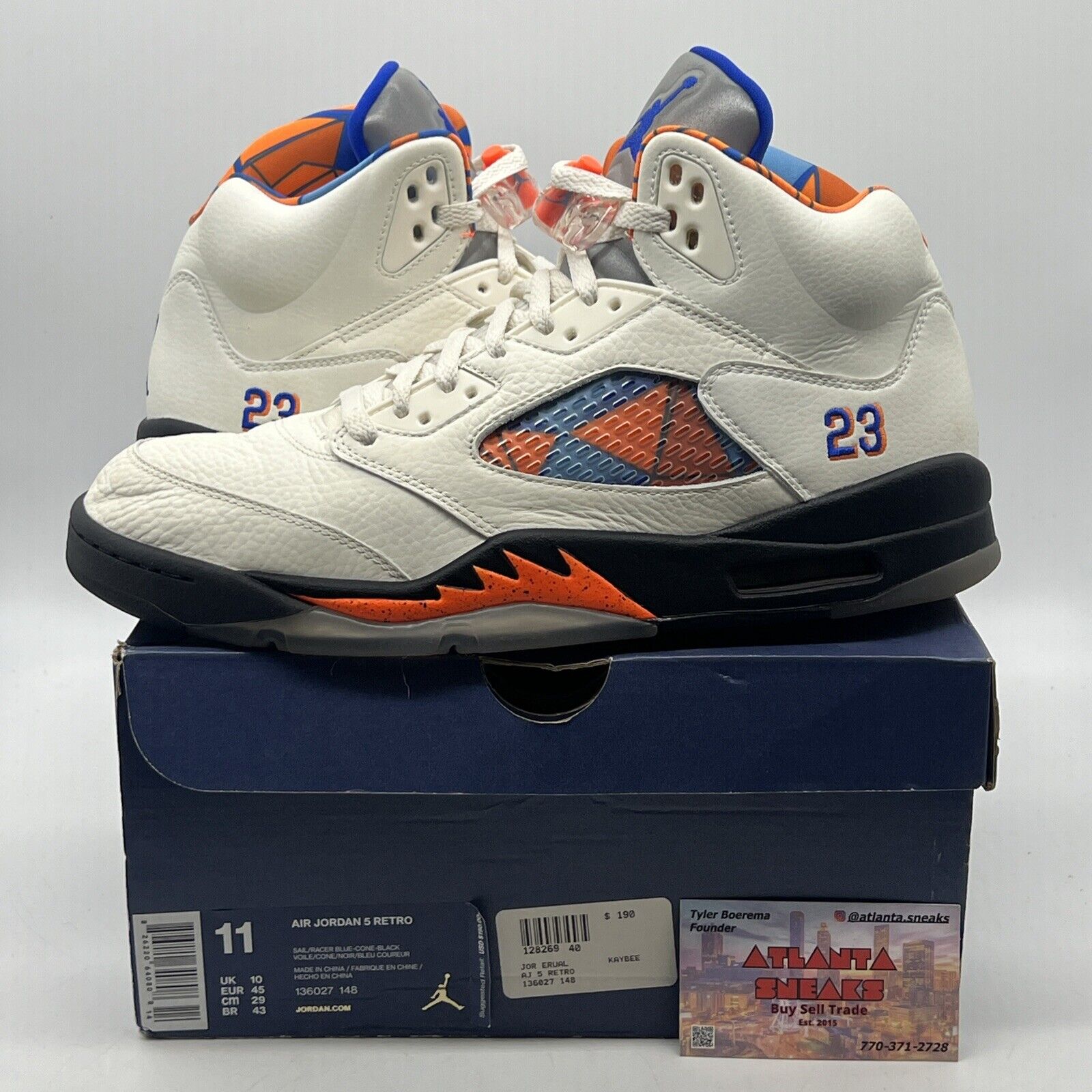 Size 11 - Air Jordan 5 Retro International Flight Blue Orange Leather 136027-148