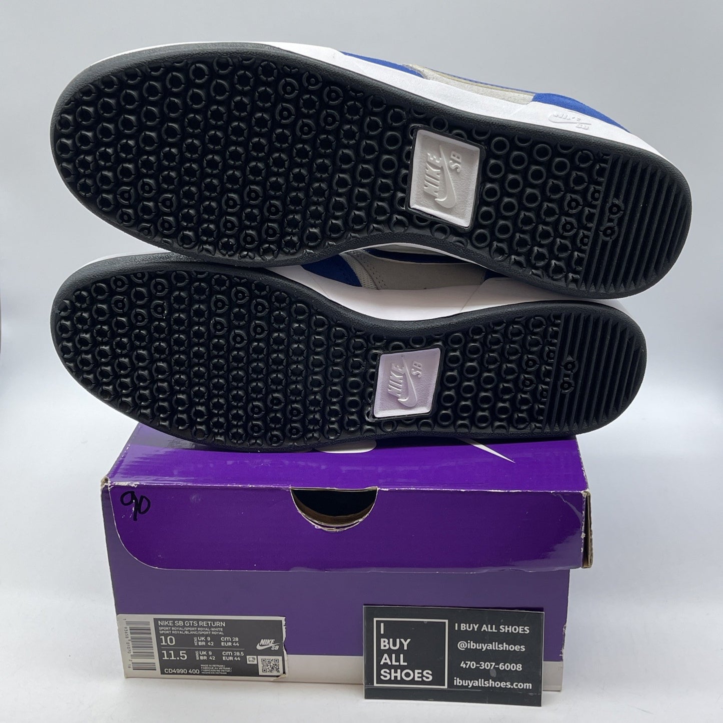 Size 10 - Nike GTS Return SB Sport Royal Blue Grey White Suede (CD4990-400)