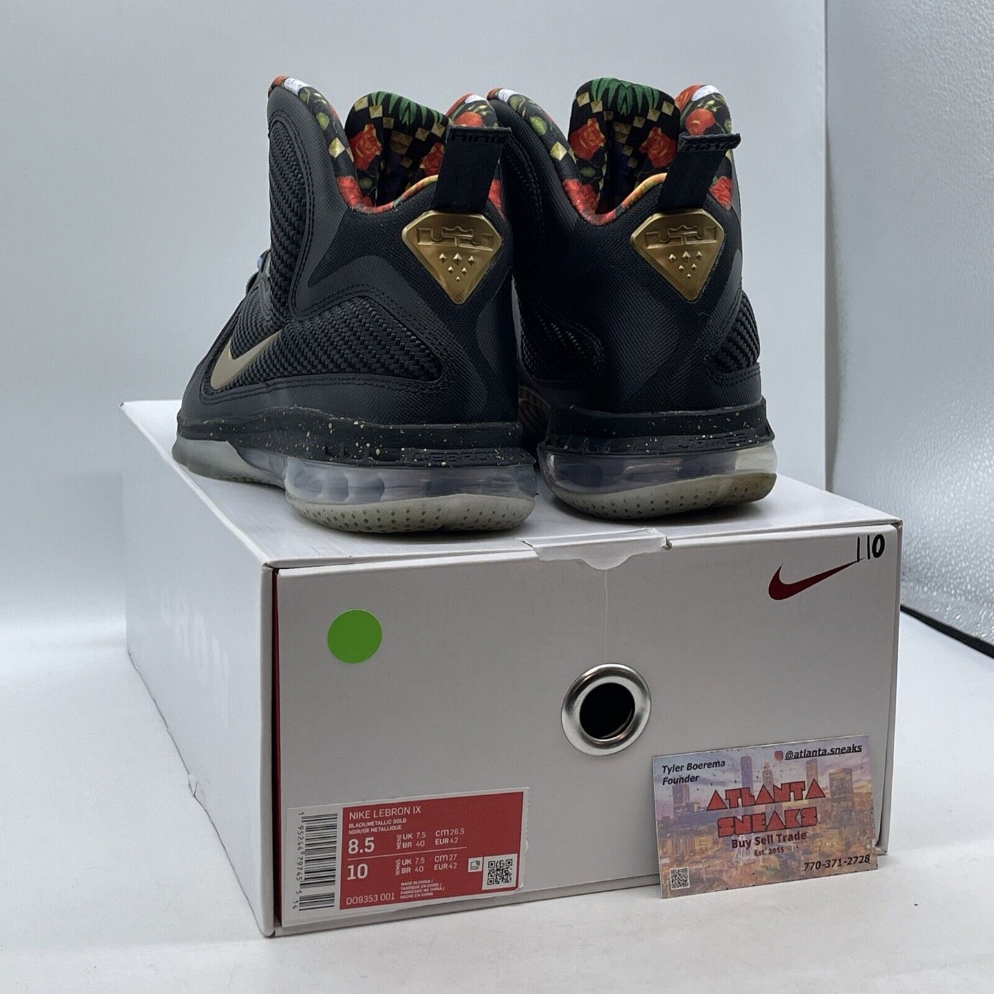 Size 8.5 - Nike LeBron 9 2022 Watch The Throne Black Gold Leather (DO9353-001)