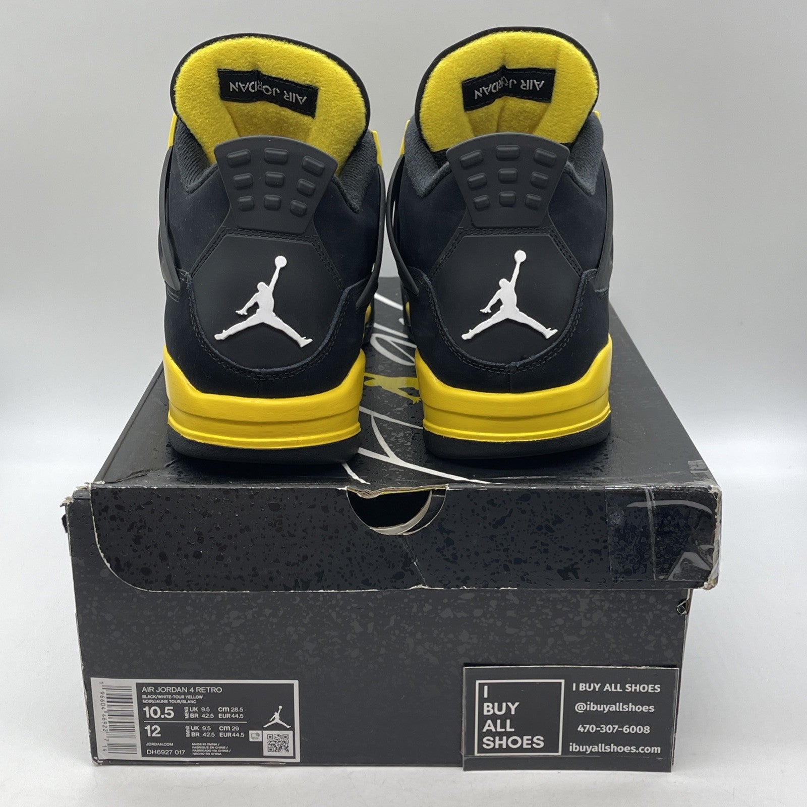 Size 10.5 - Jordan 4 Retro Mid Thunder Yellow Black White Suede (DH6927-017)