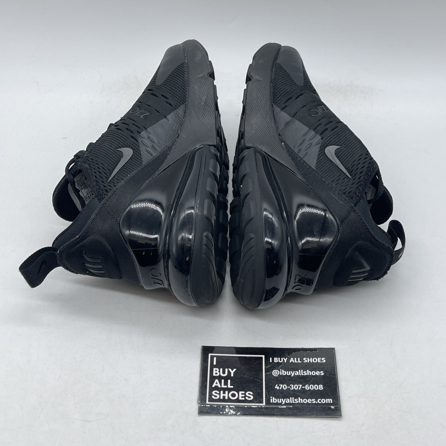 Size 4.5Y - (GS) Nike Air Max 270 Low Triple Black Suede Leather (BQ5776-001)