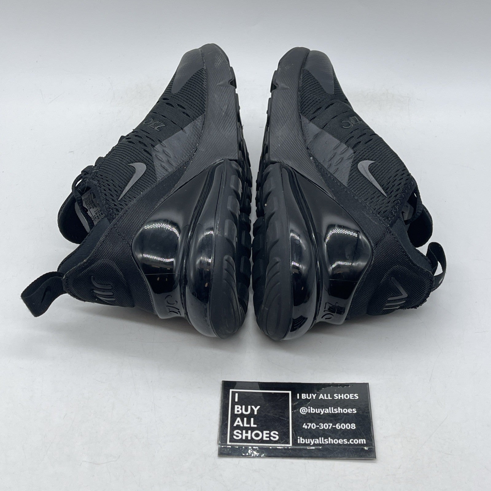 Size 4.5Y - (GS) Nike Air Max 270 Low Triple Black Suede Leather (BQ5776-001)