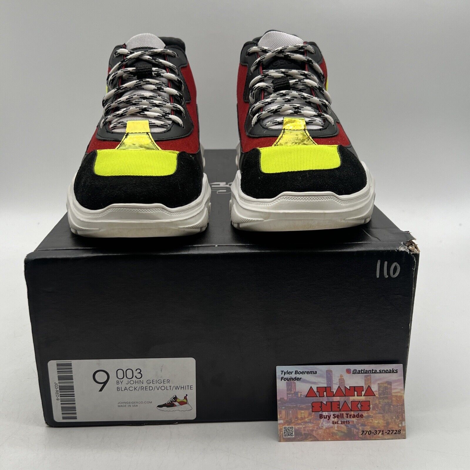 Size 9 - John Geiger 003 Black Red Volt White (JG3-RED-9)