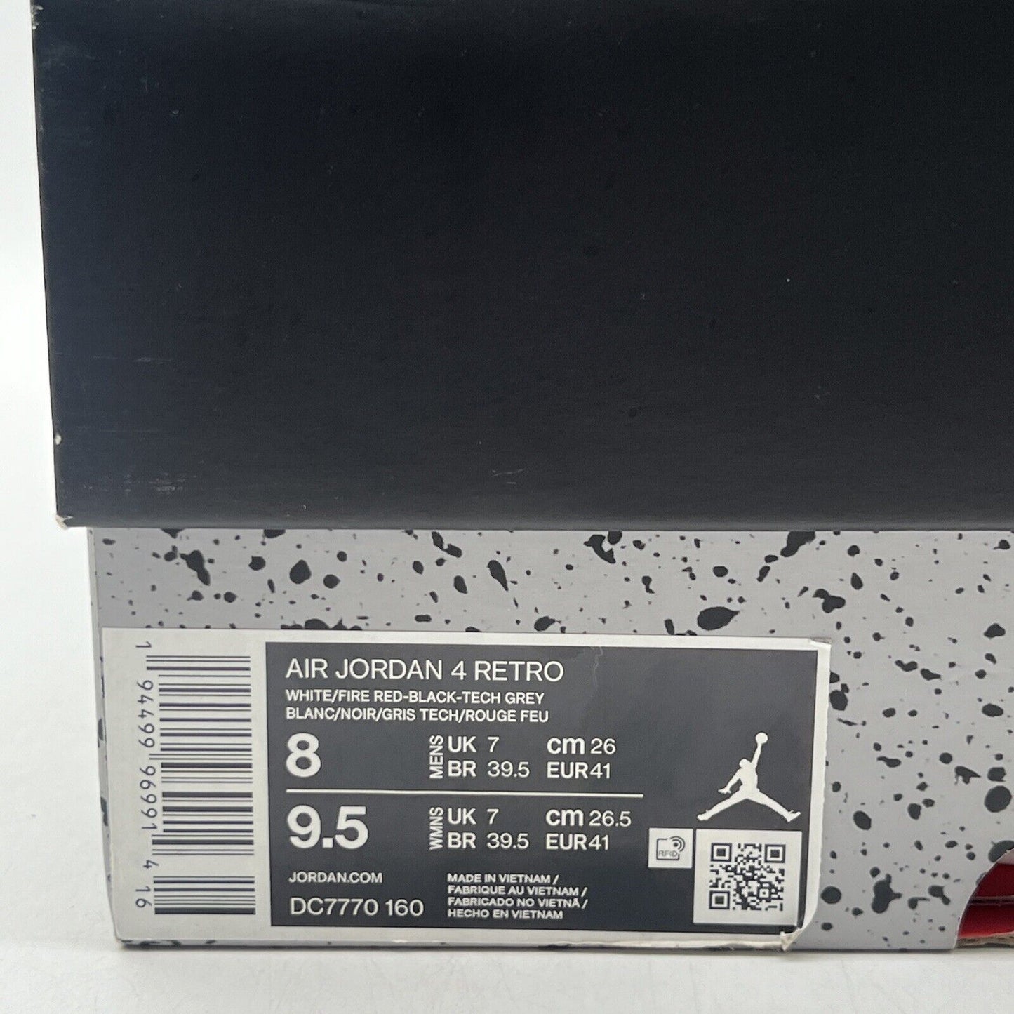 Size 8 - Jordan 4 Retro OG Mid Fire Red White Black Leather (DC7770-160)