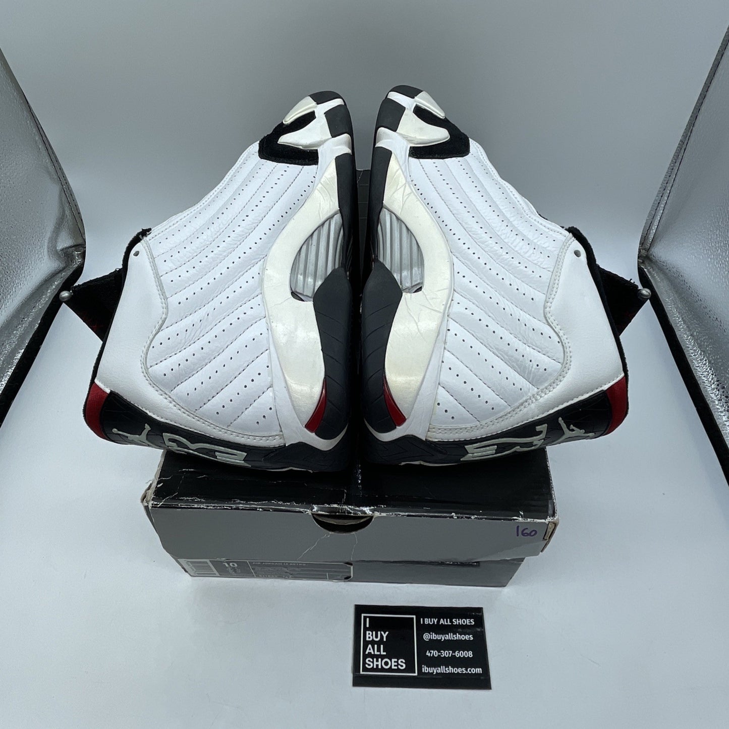 Size 10 - Air Jordan 14 Retro 2006 Black Toe  White Suede Leather (311832-162)