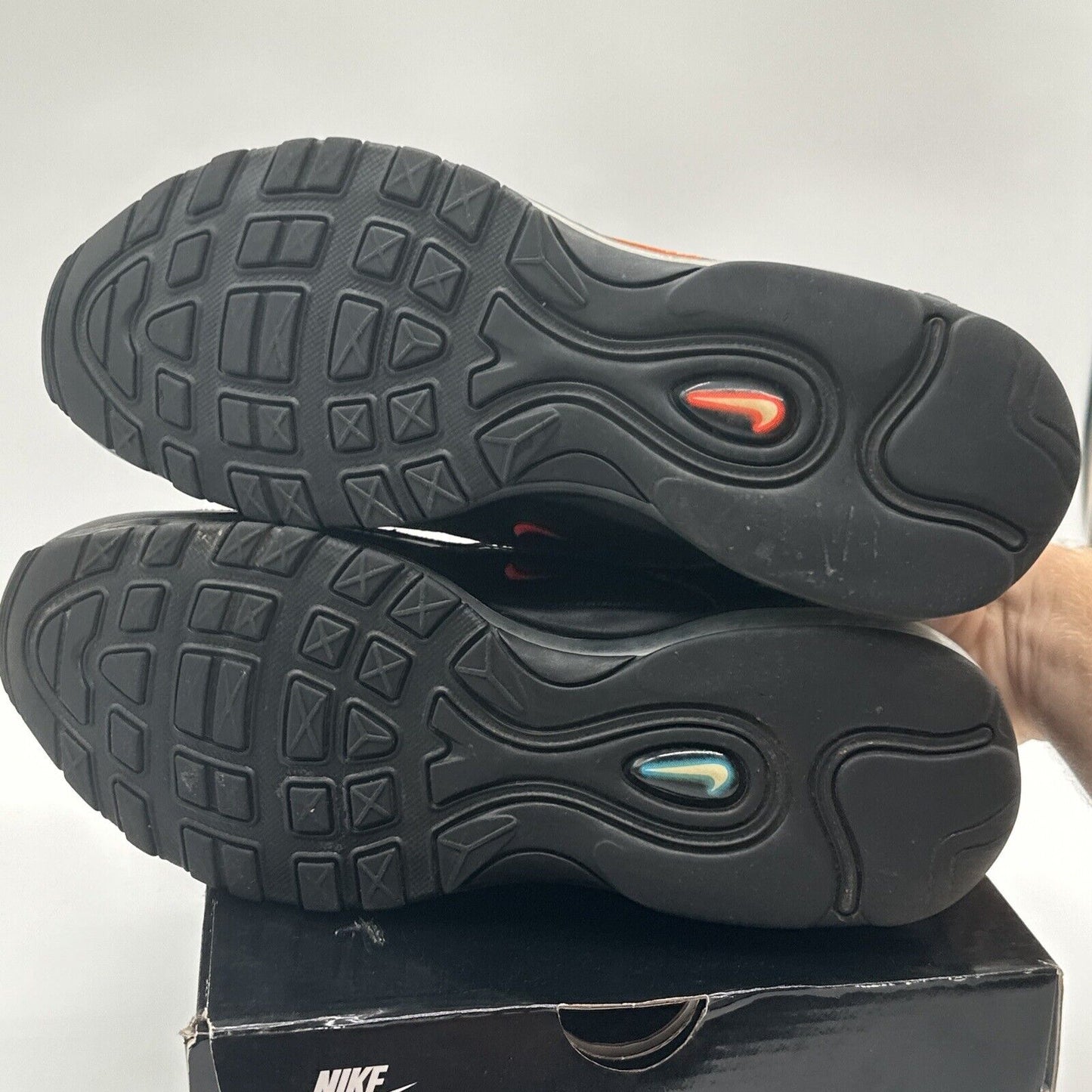 Size 11.5 -  Nike Air Max 97 Low On Air: Neon Seoul Black Blue Orange Premium OG