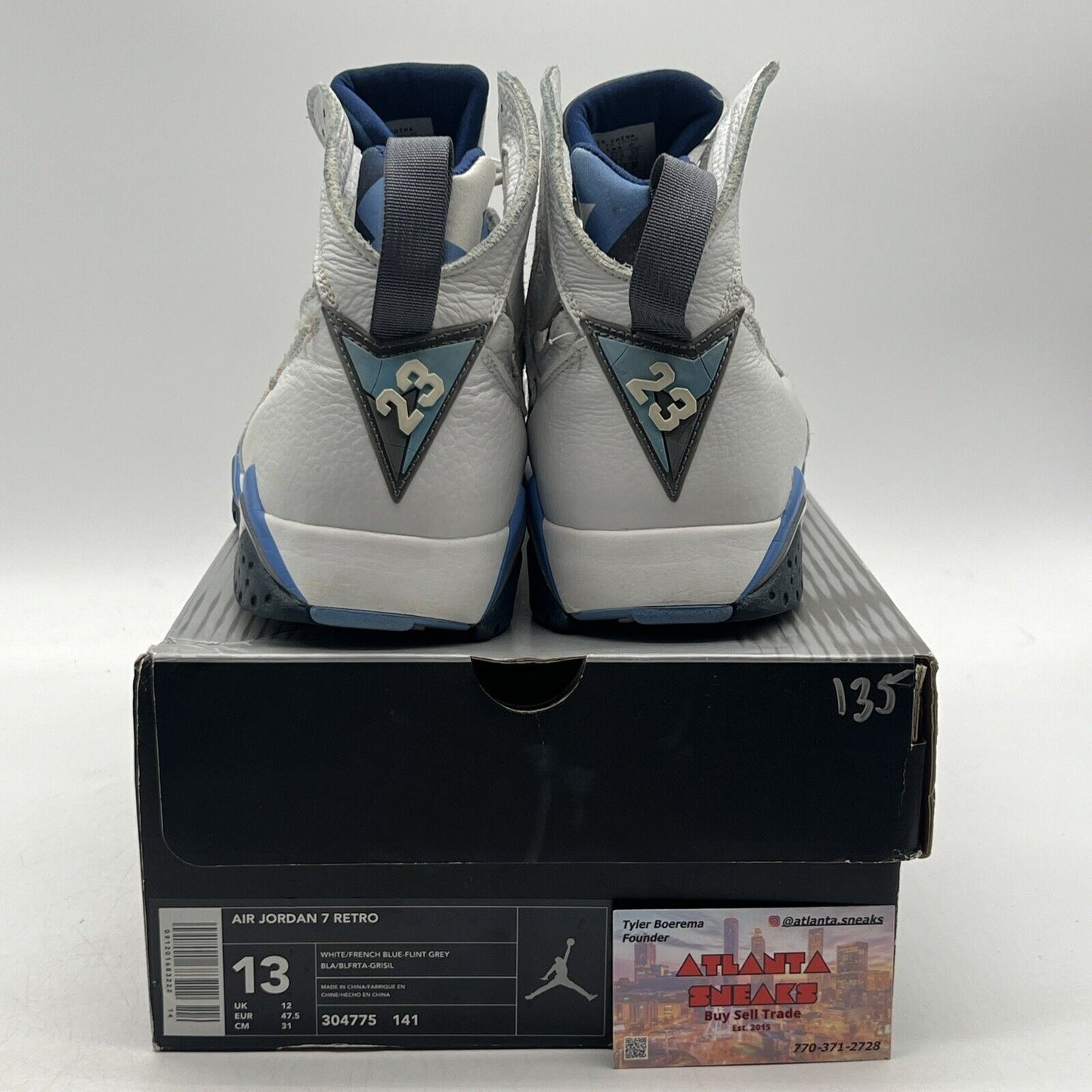 Size 13 - Air Jordan 7 Retro 2002 French Blue White Leather (304775-141)