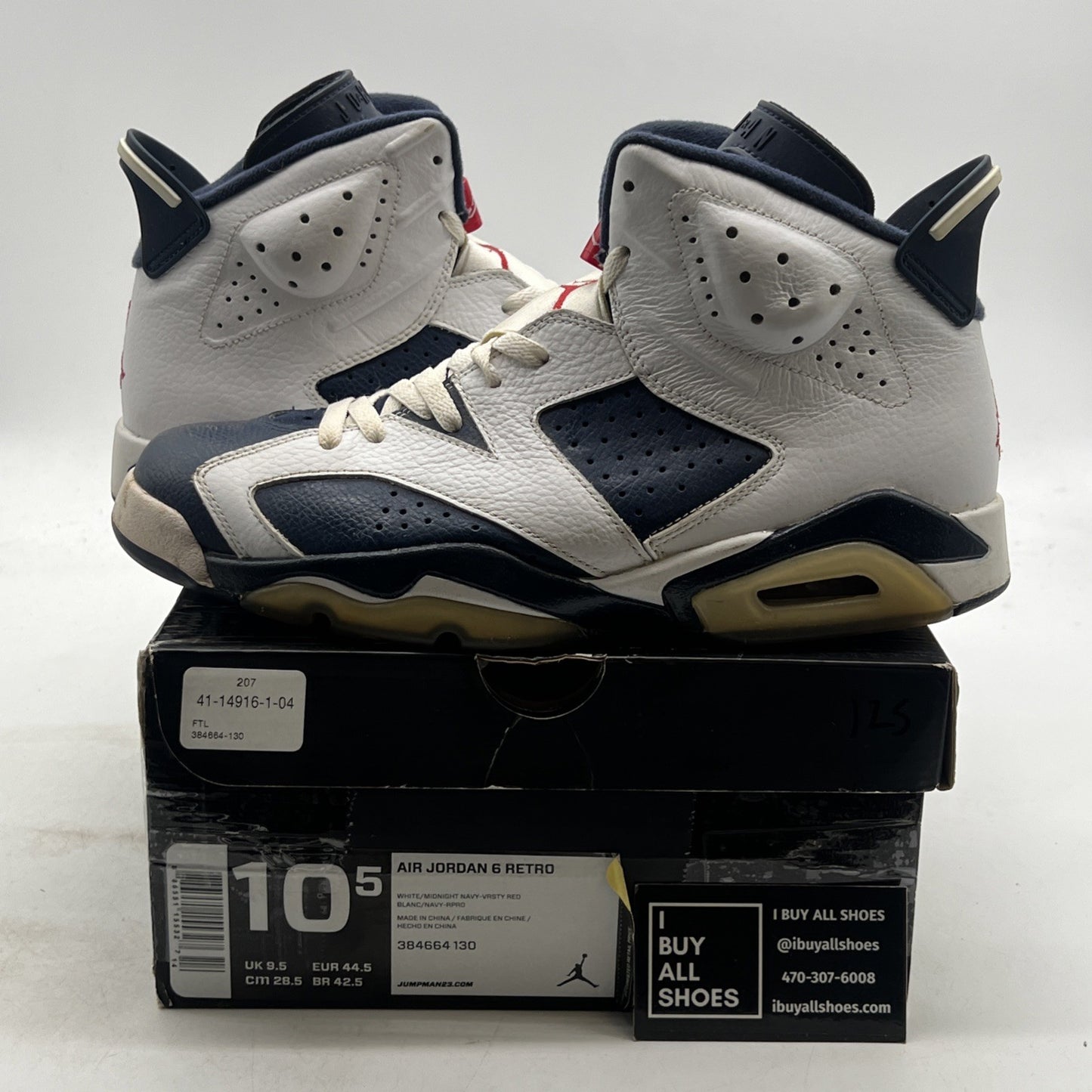 Size 10.5 - Air Jordan 6 Retro 2012 Olympic (384664-130)