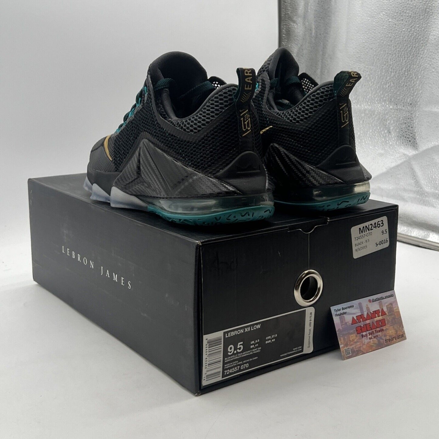 Size 9.5 - Nike LeBron 12 Low Carbon Fiber (724557-070)