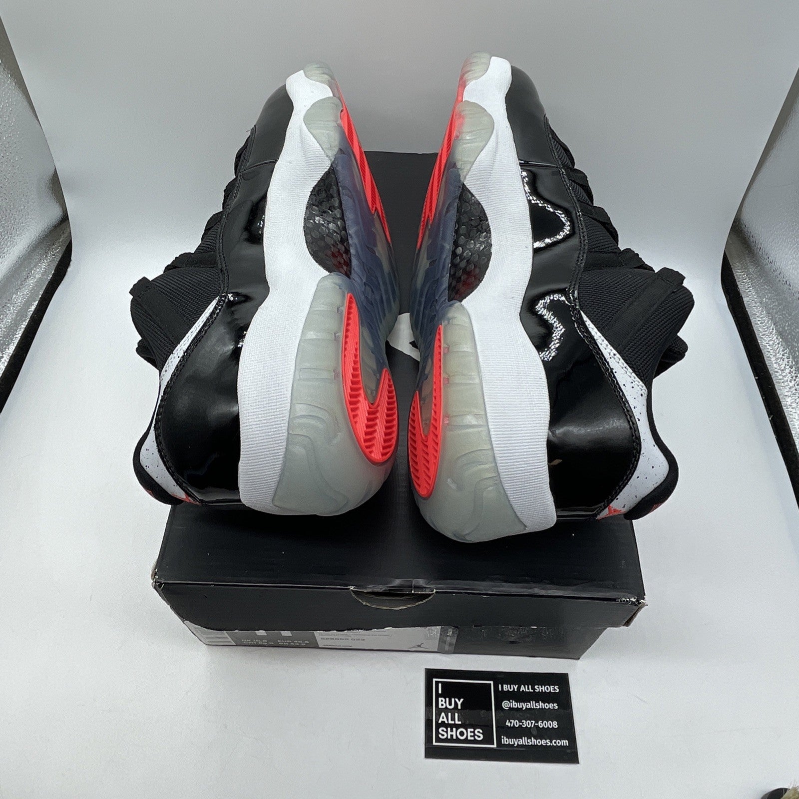 Size 11.5 - Air Jordan 11 Retro Low Infrared 23 Black Grey Leather (528895-023)
