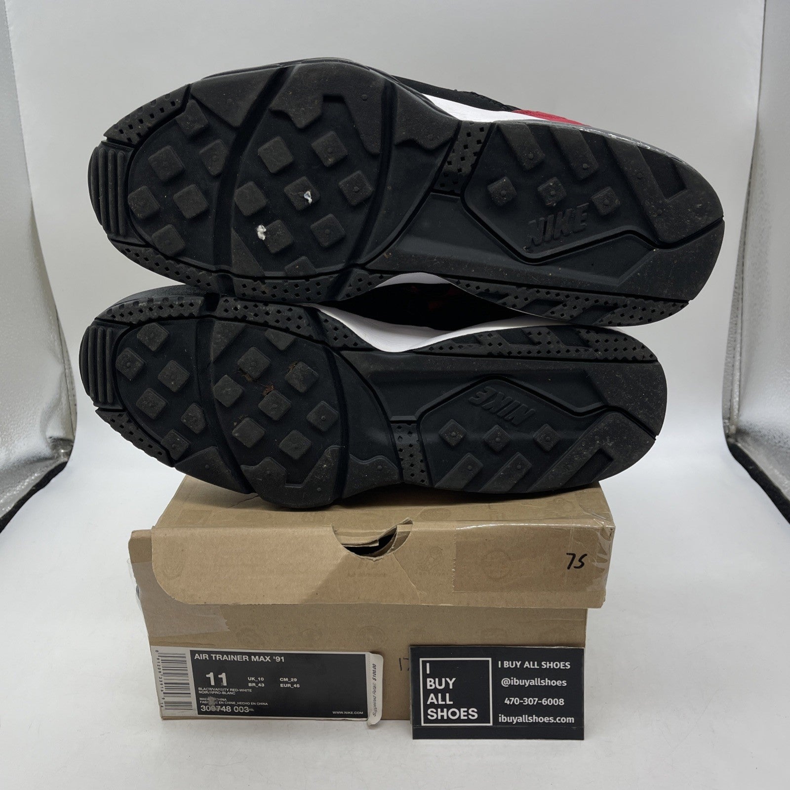 Size 11 - Nike Air Trainer Max 91 Black Varsity Red (309748-003)