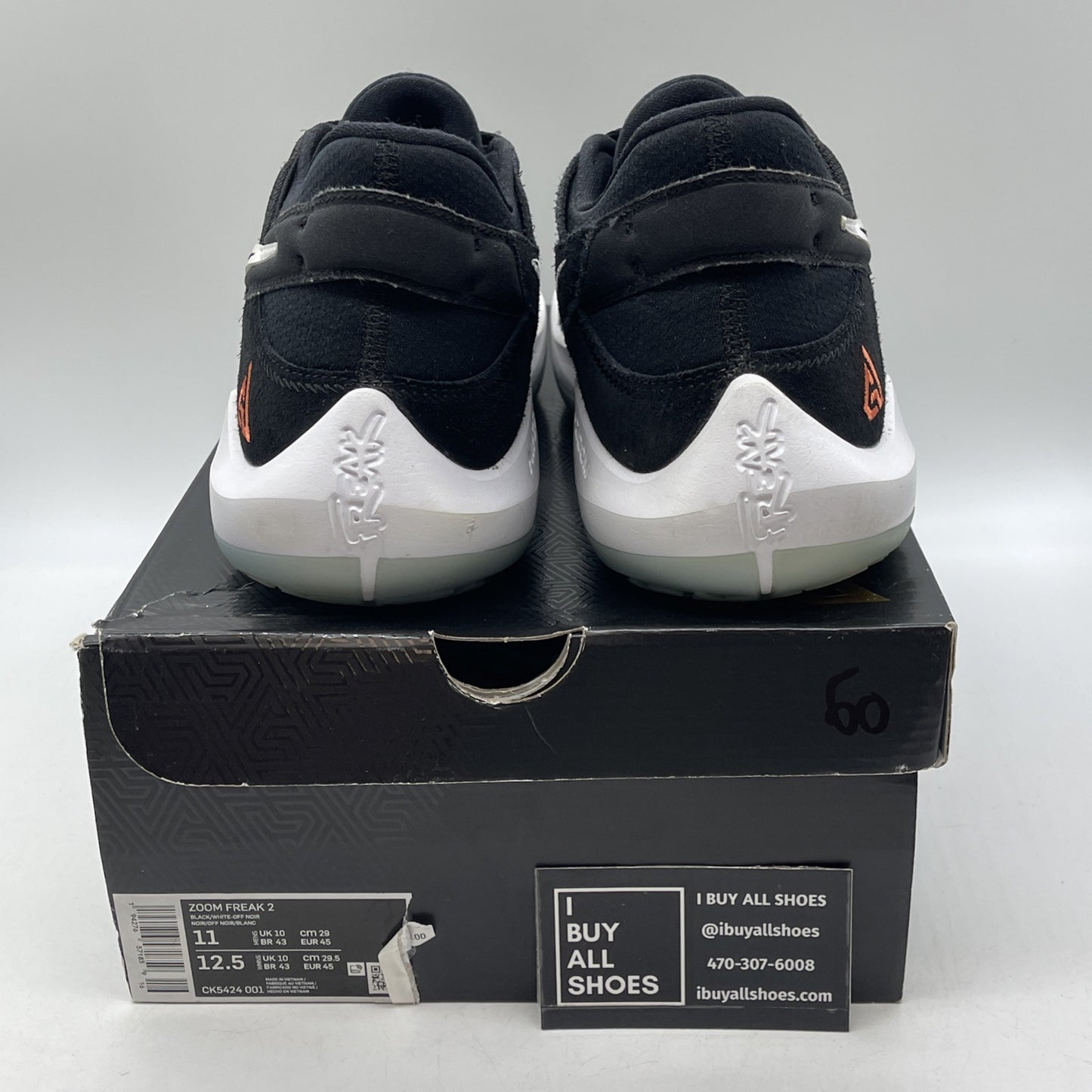 Size 11 - Nike Zoom Freak 2 Black White Suede Leather (CK5424-001)
