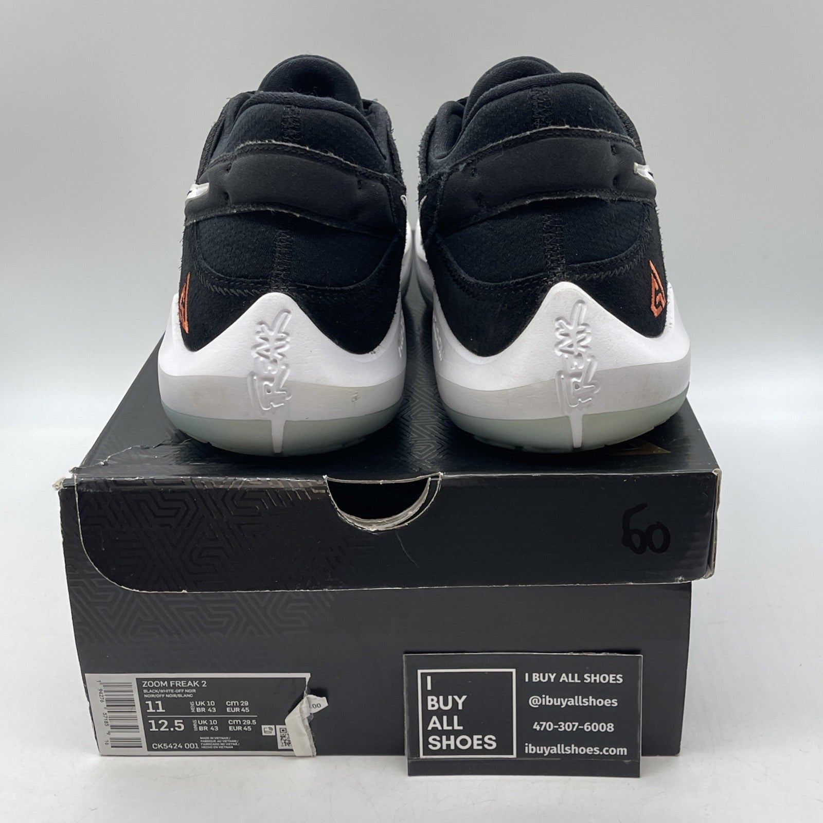 Size 11 - Nike Zoom Freak 2 Black White Suede Leather (CK5424-001)
