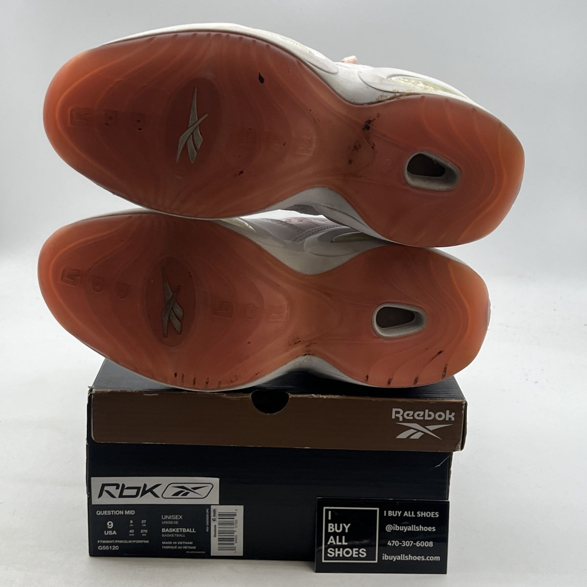 Size 9 - Reebok Question Mid Pink Toe (G55120)