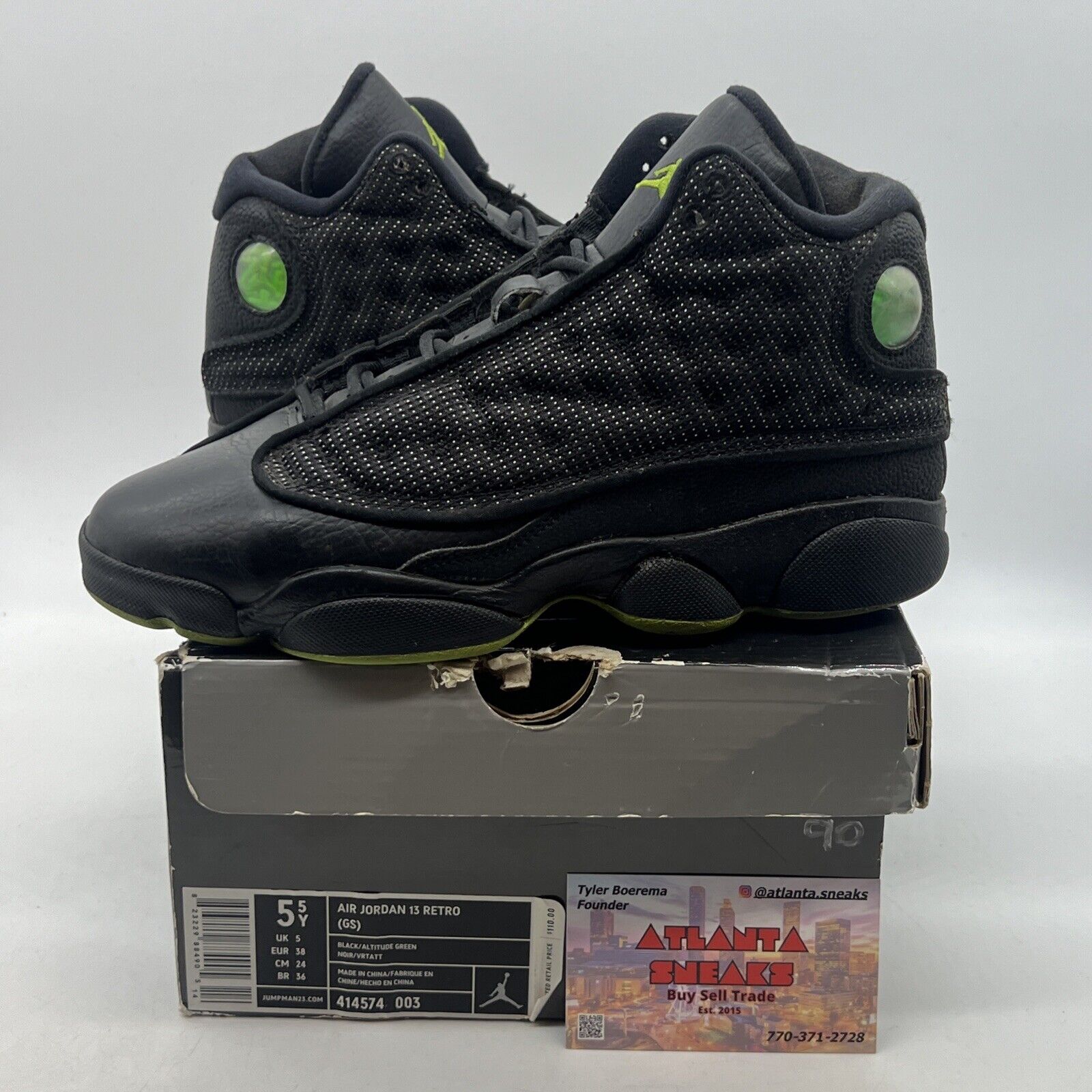 Size 5.5Y Air Jordan 13 Retro Altitude (414574-003) 2010 Leather