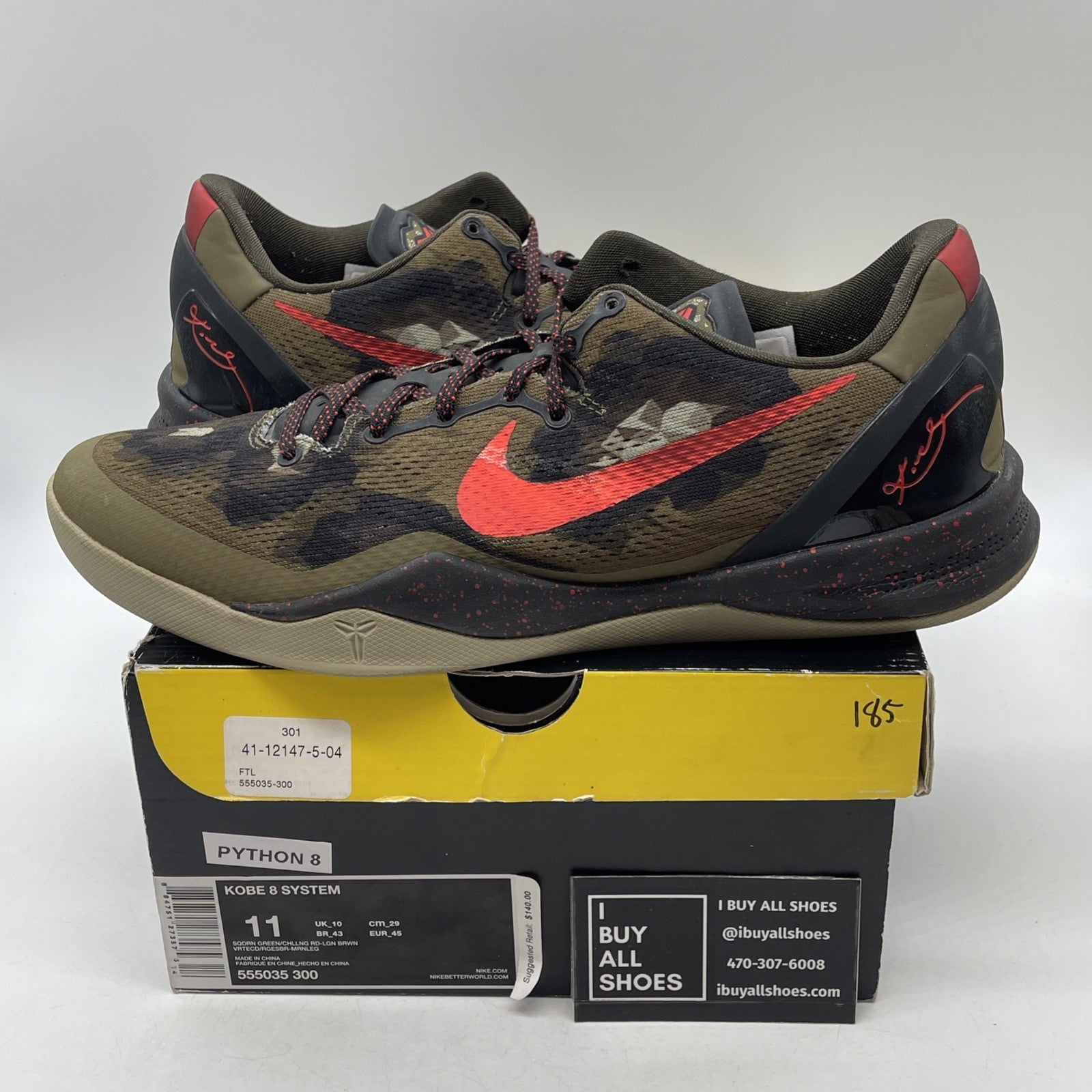 Size 11 - Nike Kobe 8 Python (555035-300)