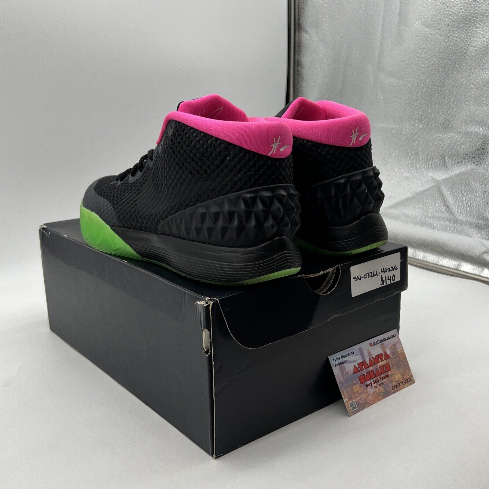 Size 9.5 - Nike Kyrie 1 iD Nike By You Black Pink Green (747423-991)