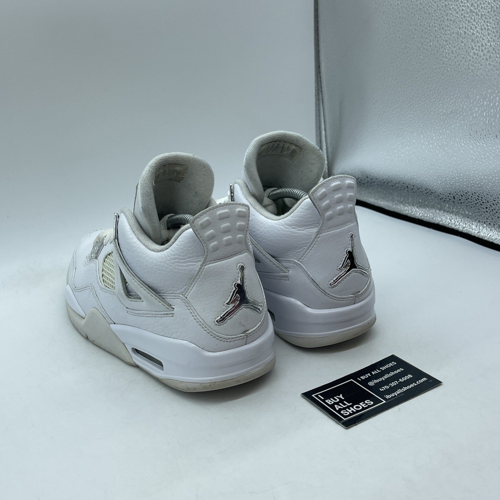 Size 9 - Air Jordan 4 Retro 25th Silver Anniversary White Leather (408202-101)