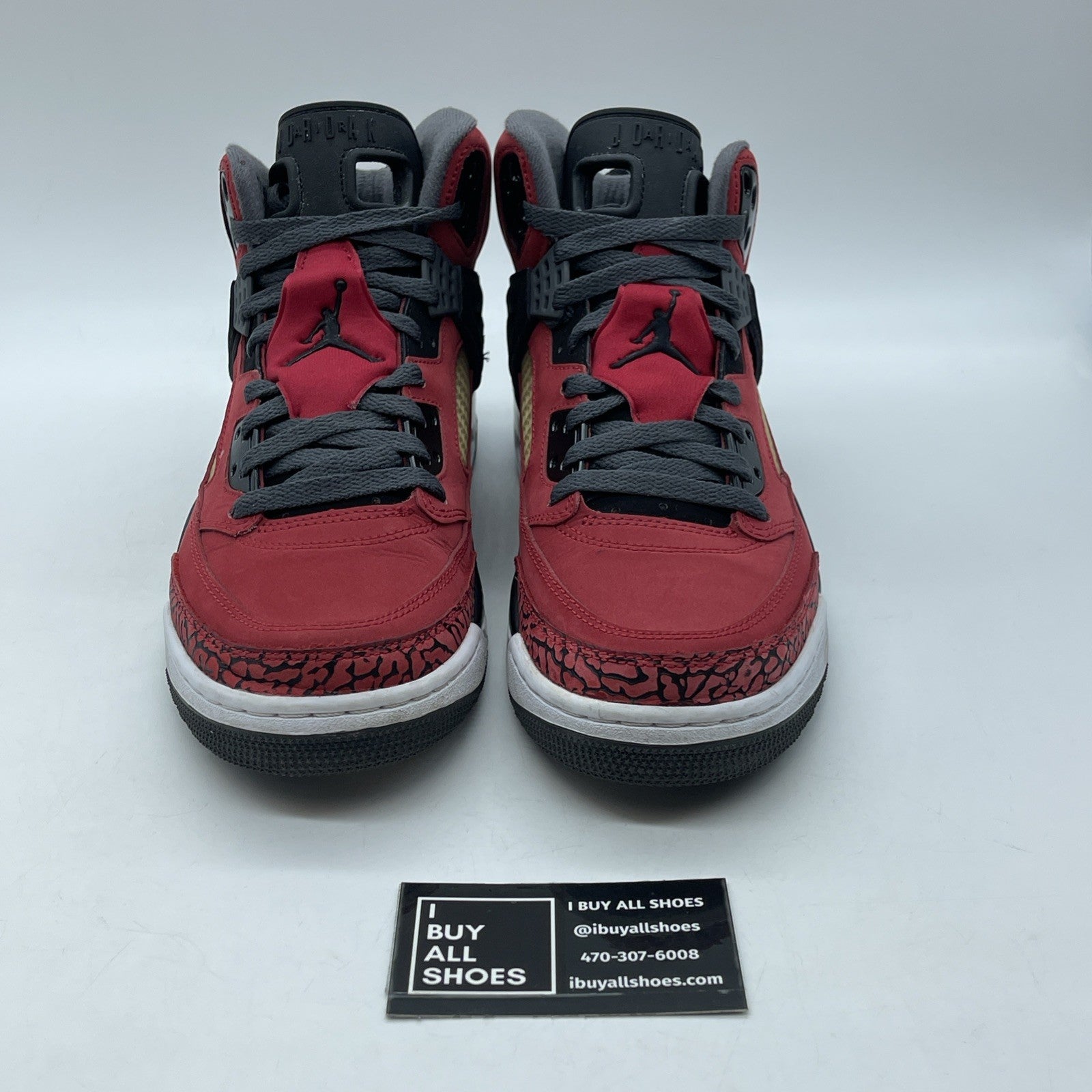 Size 9 - Jordan Spizike Toro Bravo Red Black Suede (315371-601)