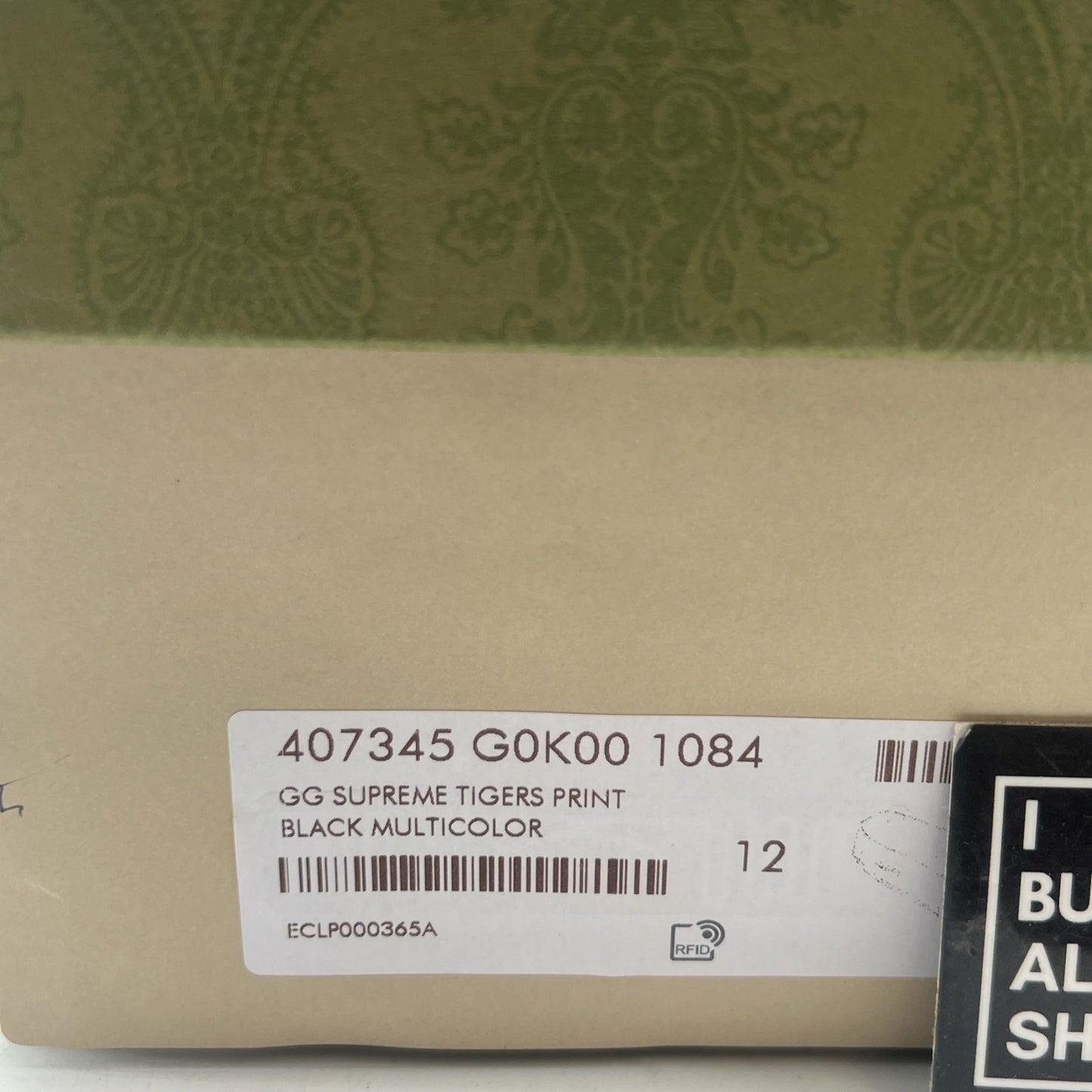 Size 12G - GUCCI MEN'S GG SUPREME TIGERS SLIDES SANDAL GUCCI