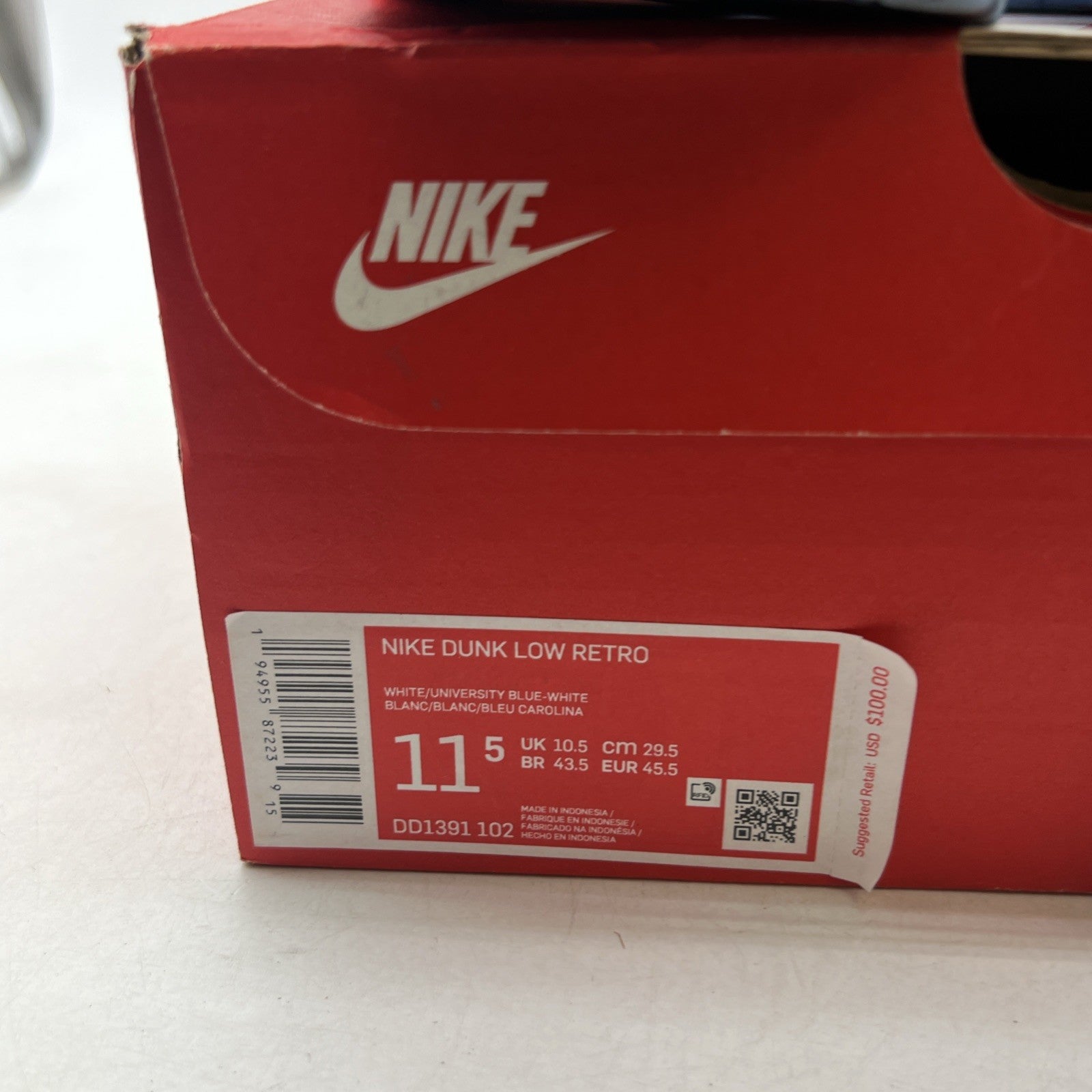 Size 11.5 - Nike Dunk Low University Blue (DD1391-102)