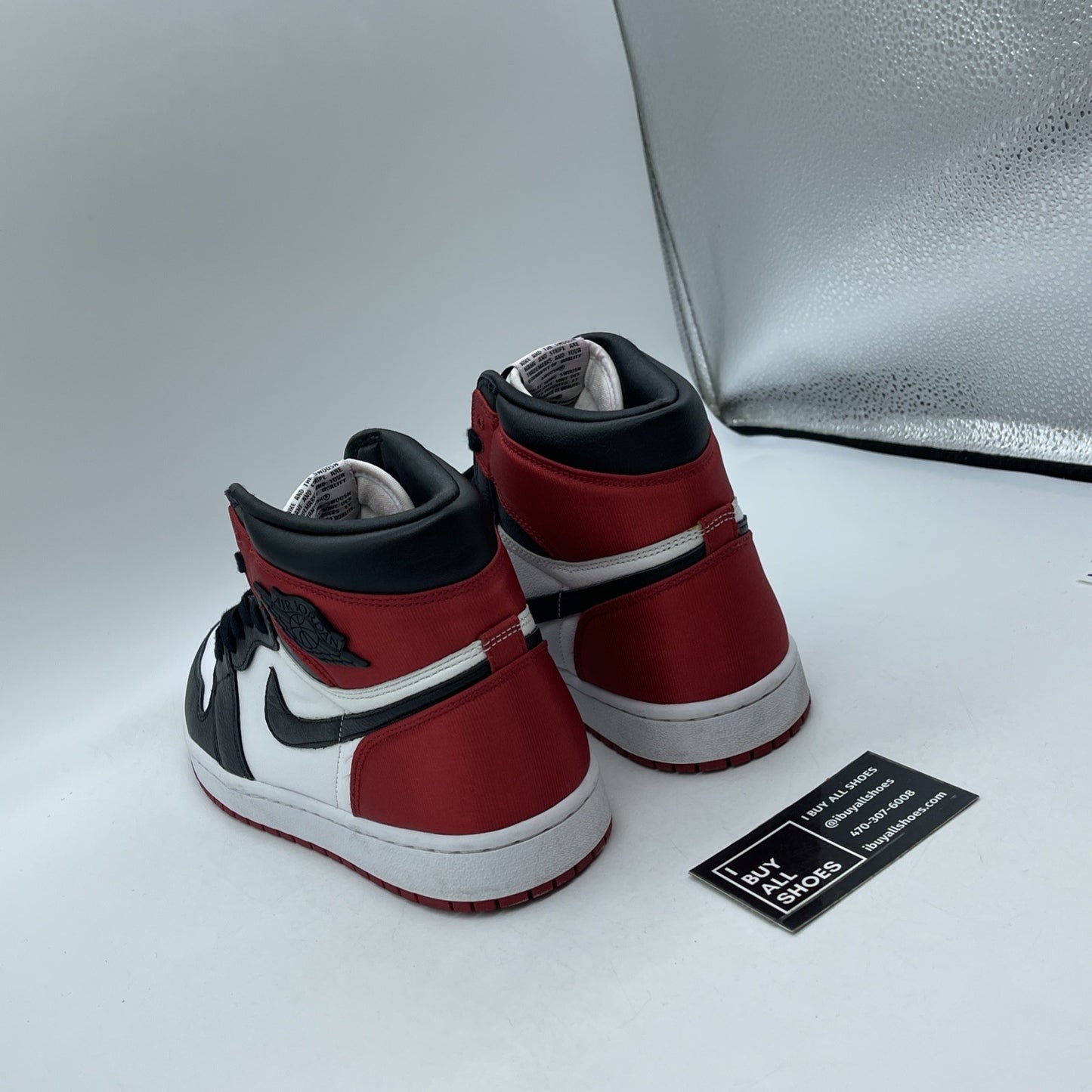 Size 11W - Air Jordan 1 Retro High Satin Black Toe (CD0461-016)
