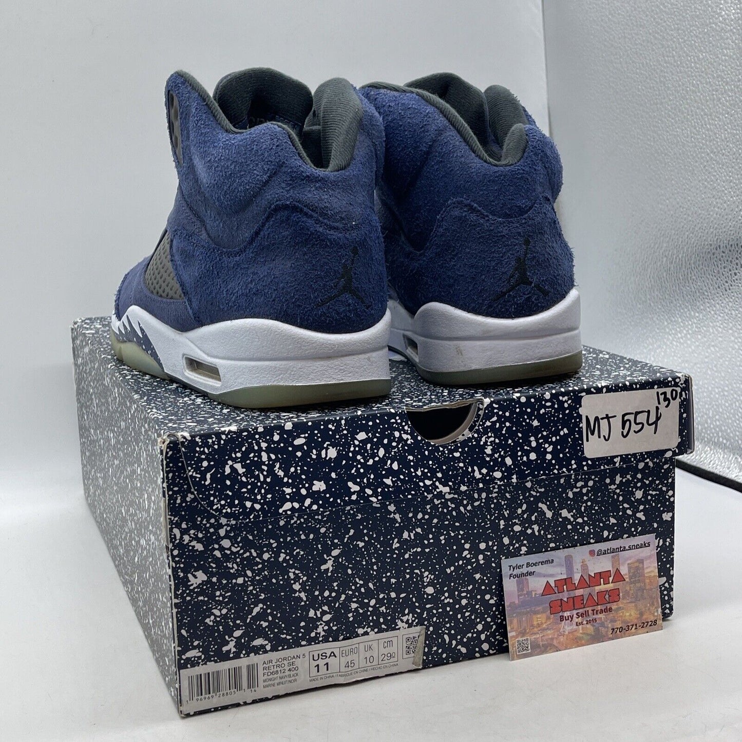 Size 11 - Air Jordan 5 Retro SE Midnight Navy White Black Suede (FD6812-400)